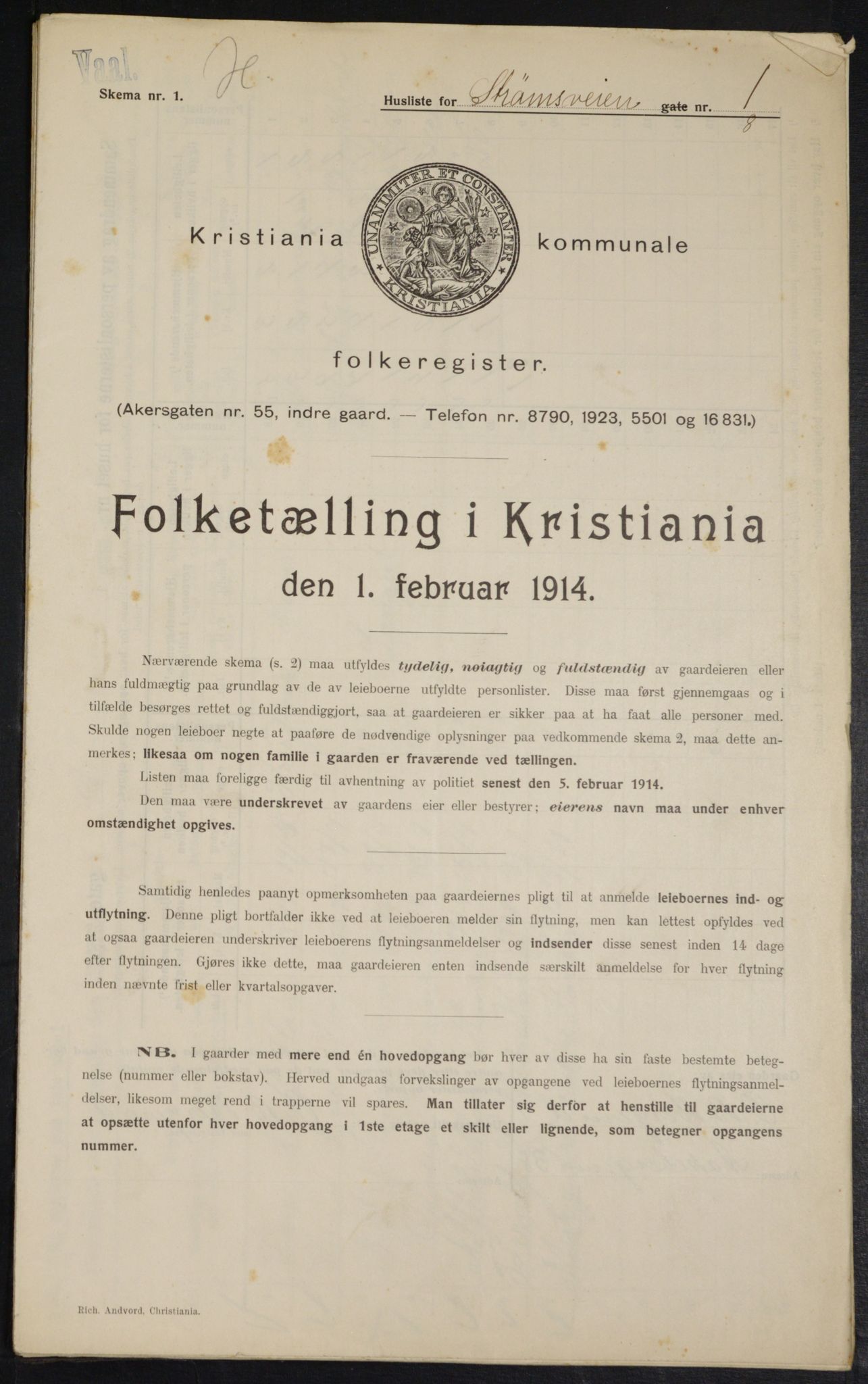 OBA, Municipal Census 1914 for Kristiania, 1914, p. 104634