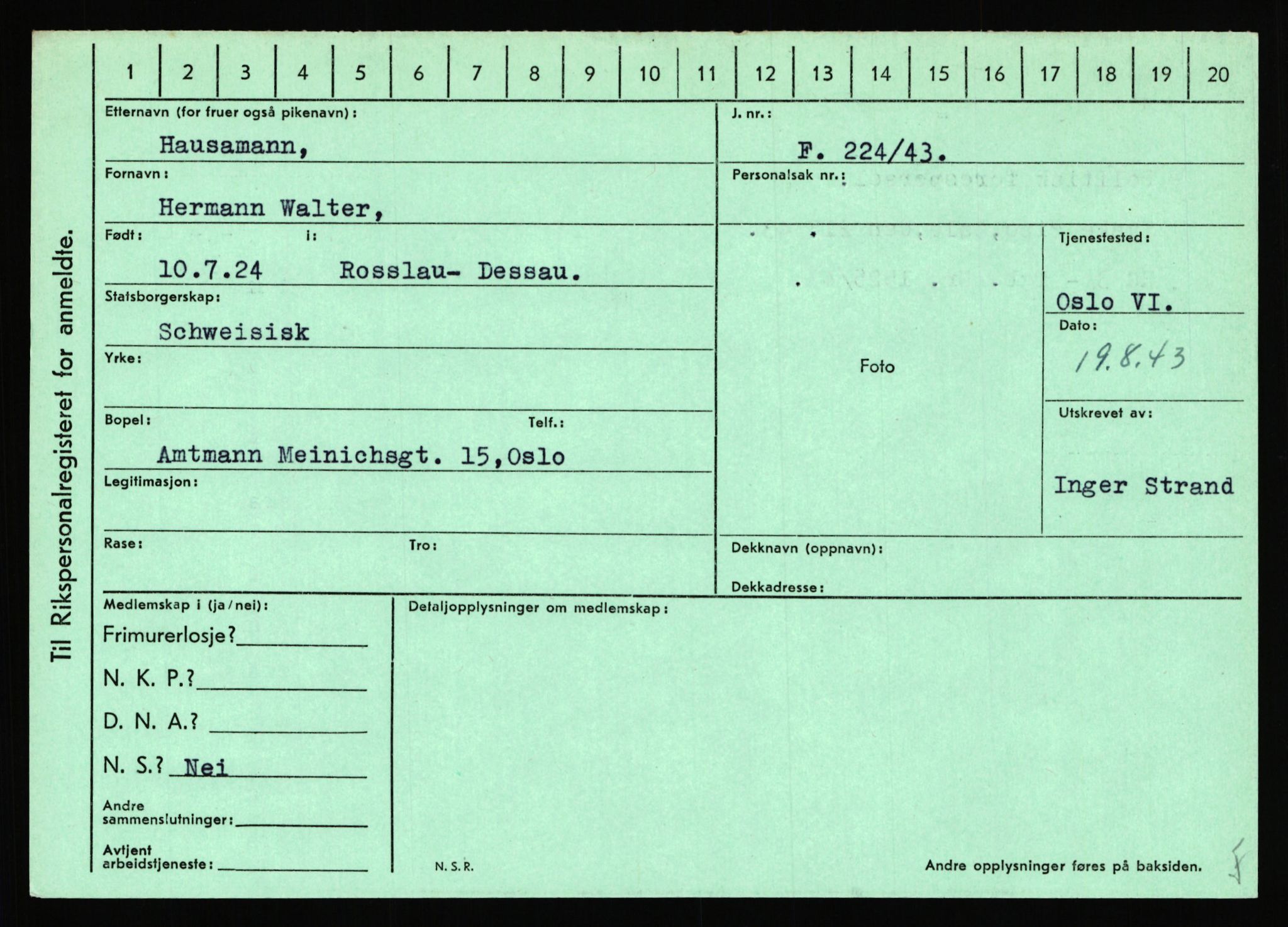 Statspolitiet - Hovedkontoret / Osloavdelingen, AV/RA-S-1329/C/Ca/L0006: Hanche - Hokstvedt, 1943-1945, p. 2785