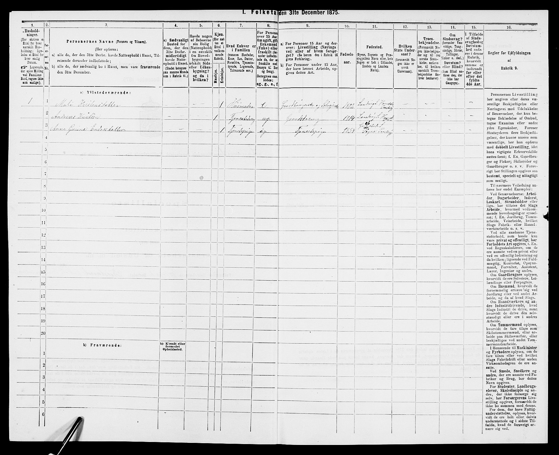 SAK, 1875 census for 0924P Homedal, 1875, p. 930