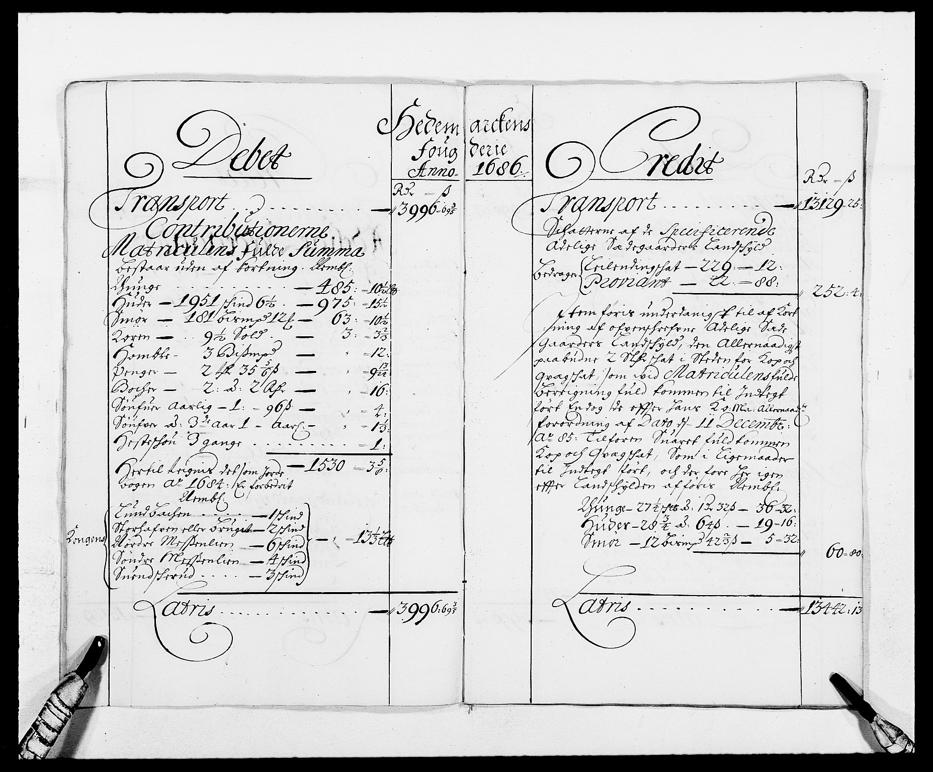 Rentekammeret inntil 1814, Reviderte regnskaper, Fogderegnskap, AV/RA-EA-4092/R16/L1027: Fogderegnskap Hedmark, 1686, p. 6