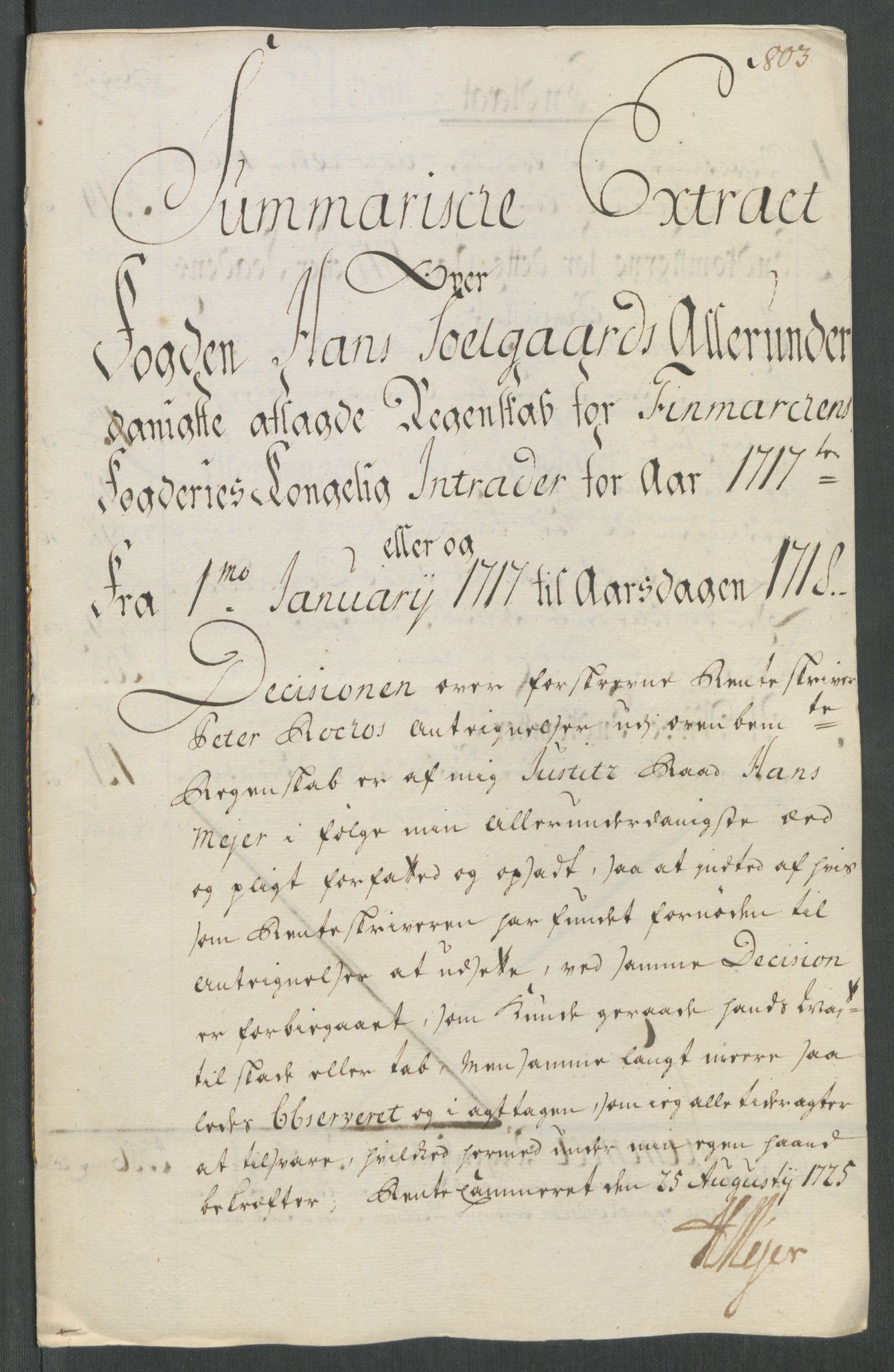 Rentekammeret inntil 1814, Reviderte regnskaper, Fogderegnskap, RA/EA-4092/R69/L4857: Fogderegnskap Finnmark/Vardøhus, 1716-1718, p. 202