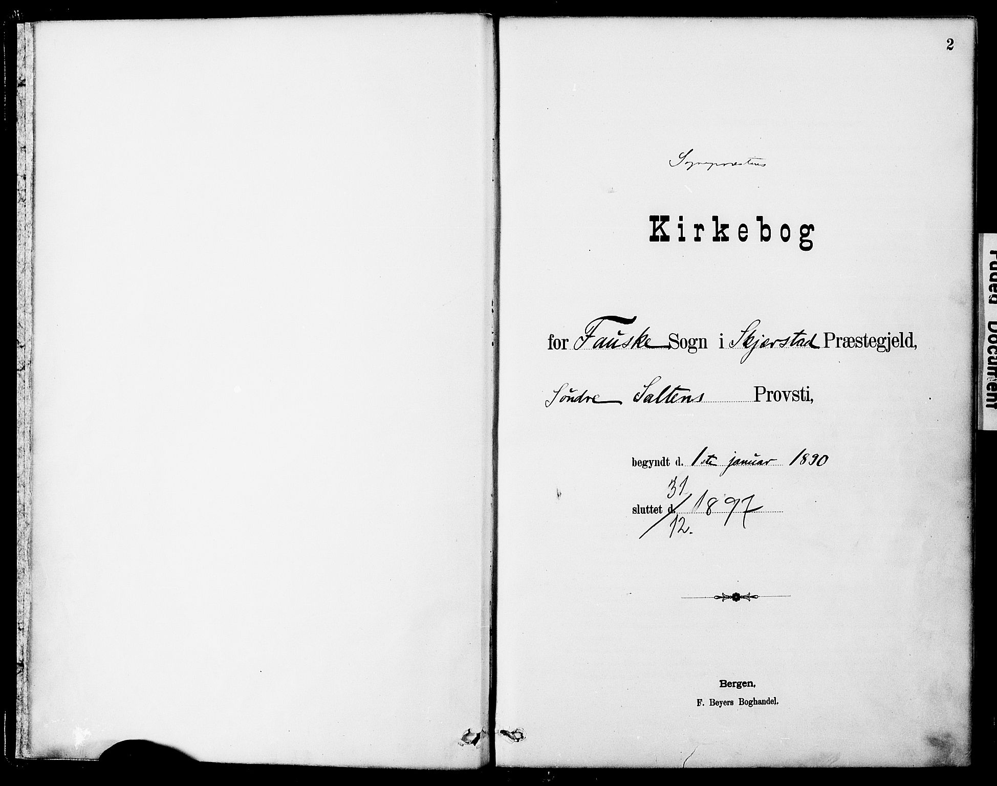 Ministerialprotokoller, klokkerbøker og fødselsregistre - Nordland, SAT/A-1459/849/L0690: Parish register (official) no. 849A02, 1890-1897, p. 2