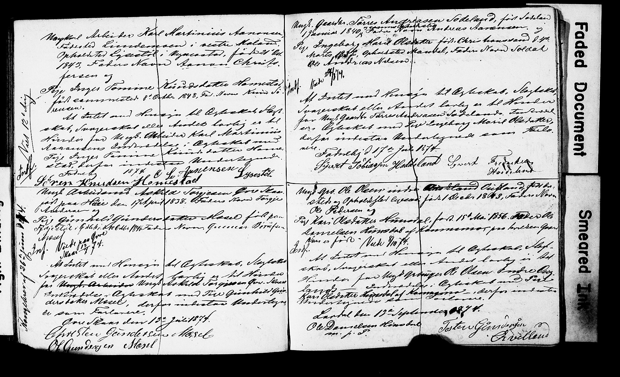 Holum sokneprestkontor, SAK/1111-0022/F/Fe/L0002: Banns register no. II 5 2, 1858-1875, p. 84