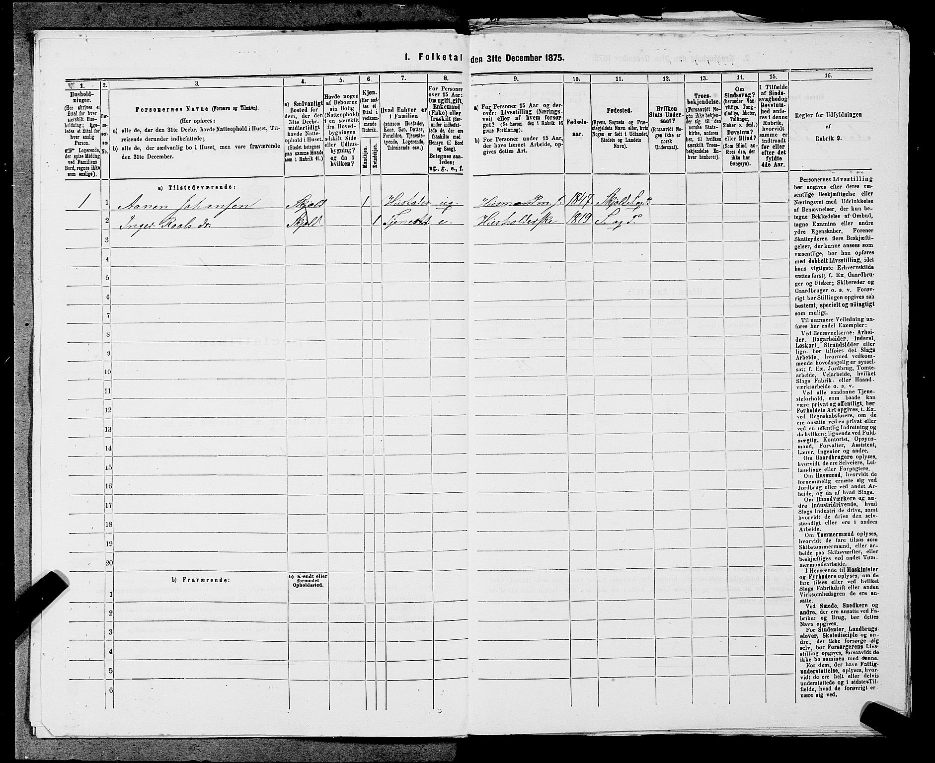 SAST, 1875 census for 1154P Skjold, 1875, p. 59