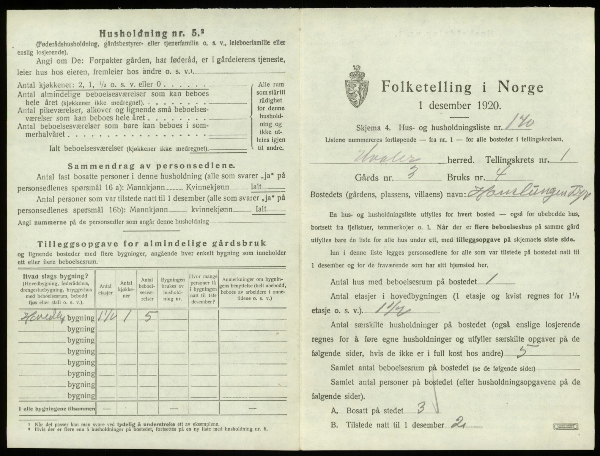 SAO, 1920 census for Hvaler, 1920, p. 380