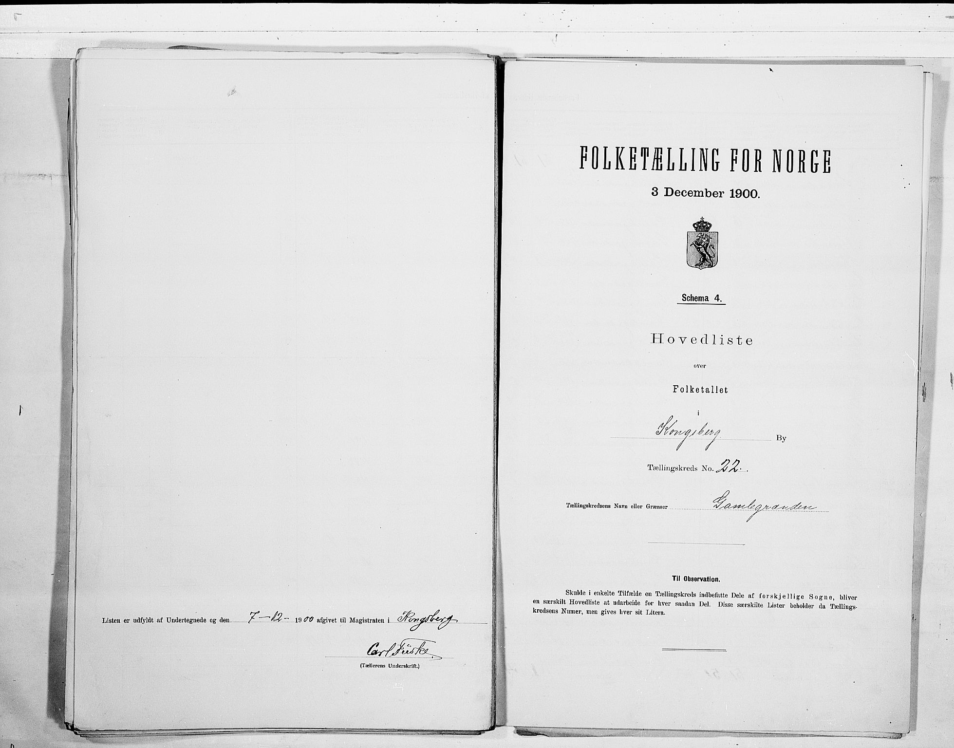 RA, 1900 census for Kongsberg, 1900, p. 46