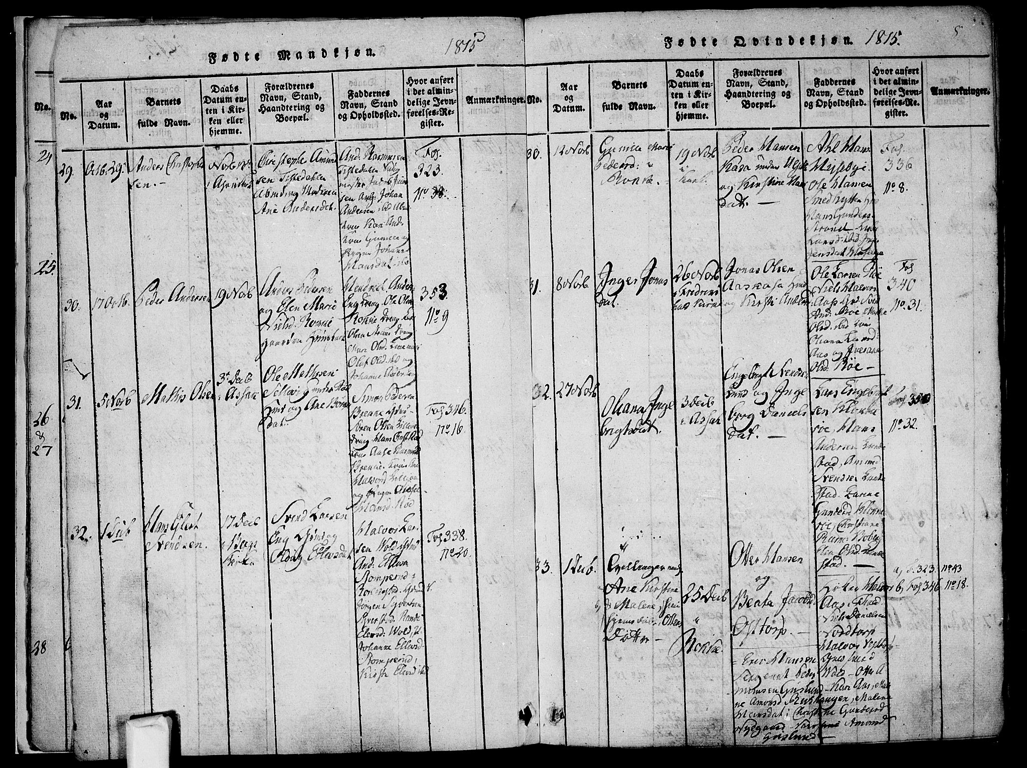Berg prestekontor Kirkebøker, SAO/A-10902/F/Fa/L0002: Parish register (official) no. I 2, 1815-1831, p. 8