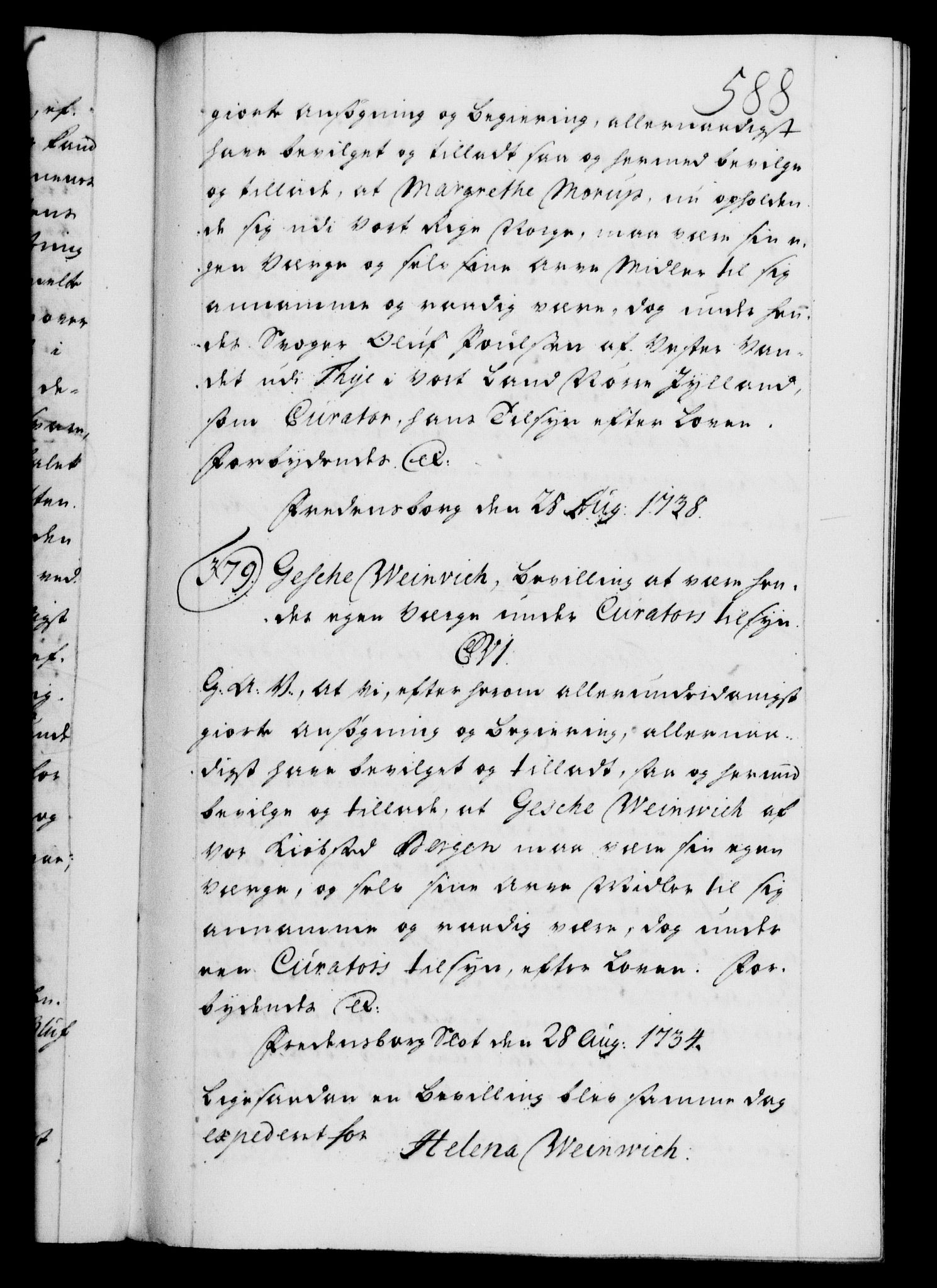 Danske Kanselli 1572-1799, AV/RA-EA-3023/F/Fc/Fca/Fcaa/L0028: Norske registre, 1733-1734, p. 588a