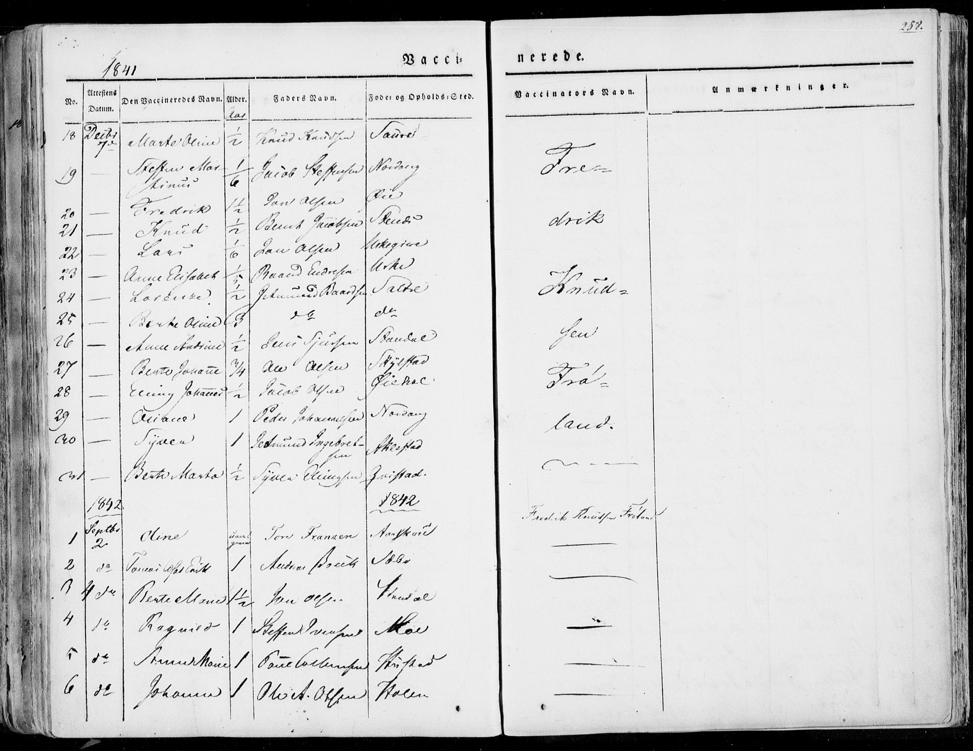 Ministerialprotokoller, klokkerbøker og fødselsregistre - Møre og Romsdal, AV/SAT-A-1454/515/L0208: Parish register (official) no. 515A04, 1830-1846, p. 258