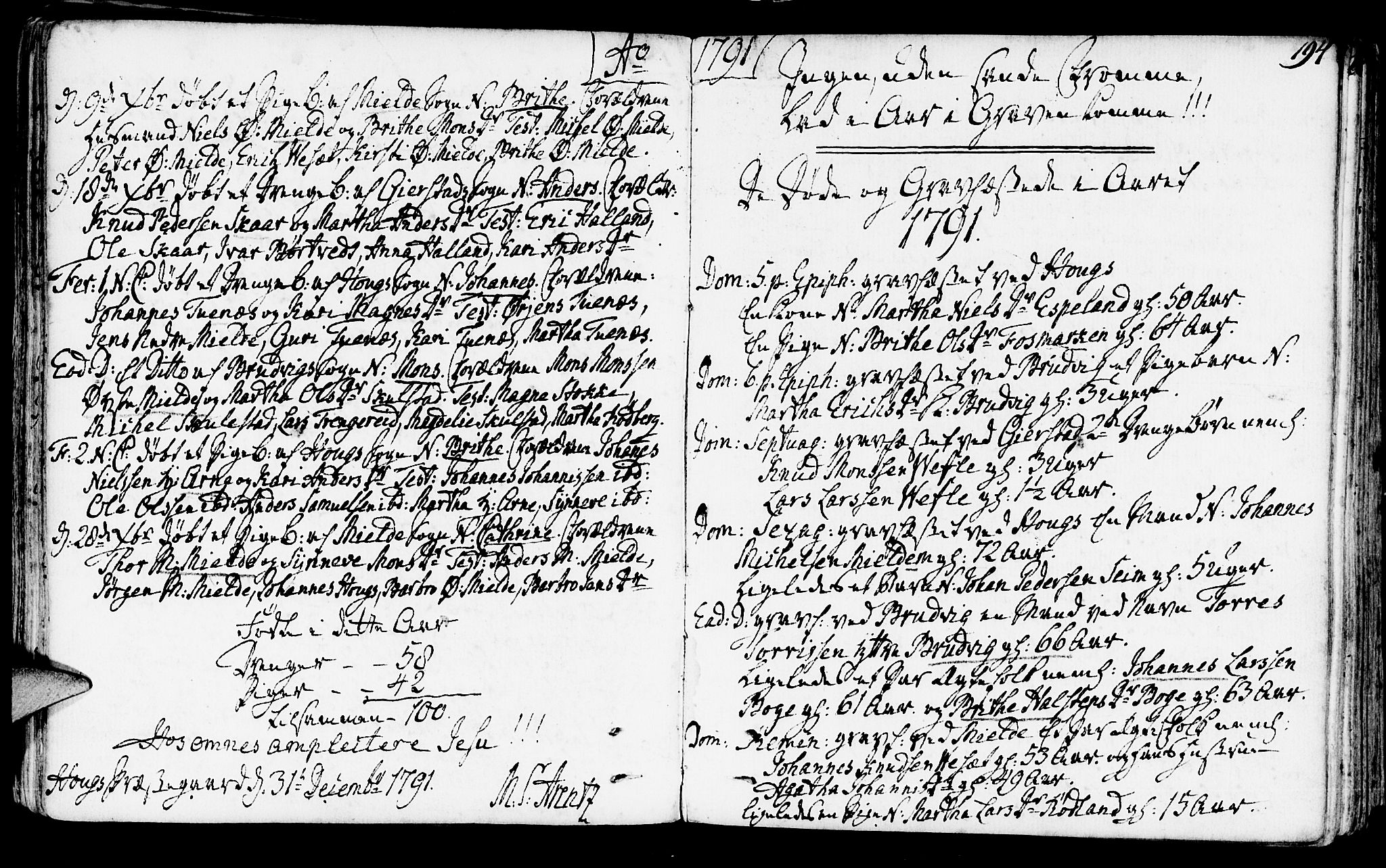 Haus sokneprestembete, SAB/A-75601/H/Haa: Parish register (official) no. A 10, 1782-1796, p. 194