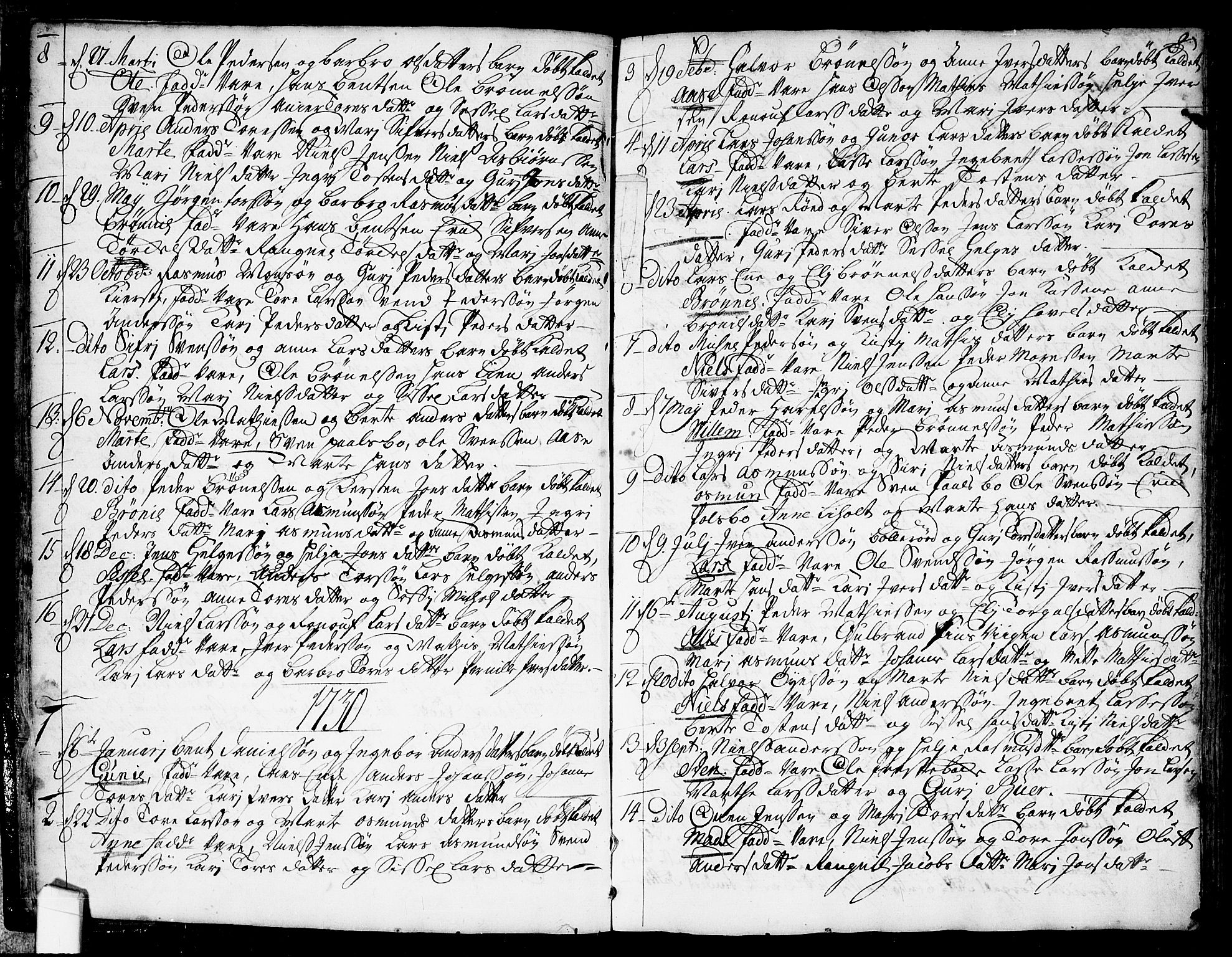 Idd prestekontor Kirkebøker, SAO/A-10911/F/Fb/L0001: Parish register (official) no. II 1, 1720-1789, p. 8