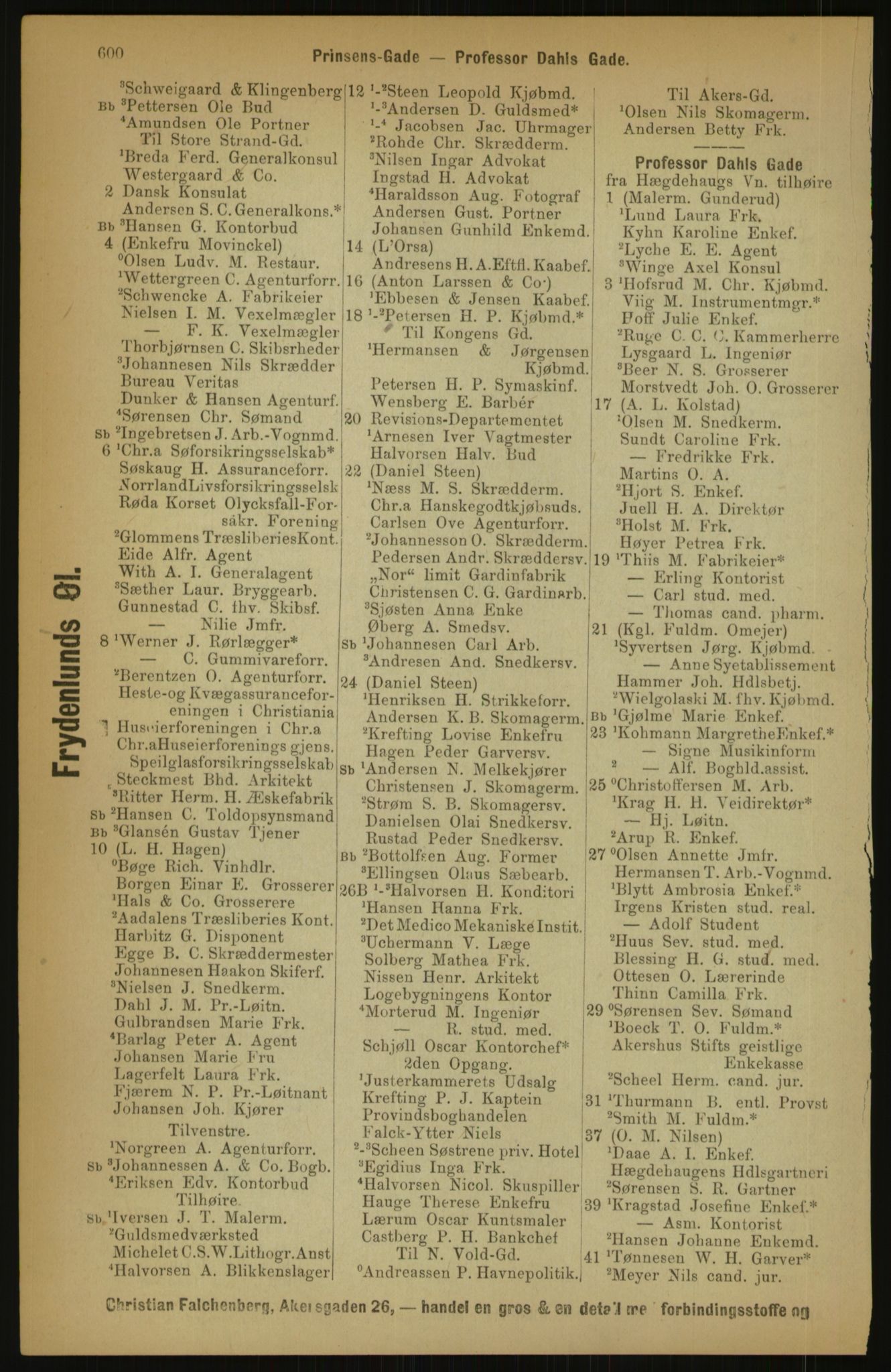 Kristiania/Oslo adressebok, PUBL/-, 1891, p. 600