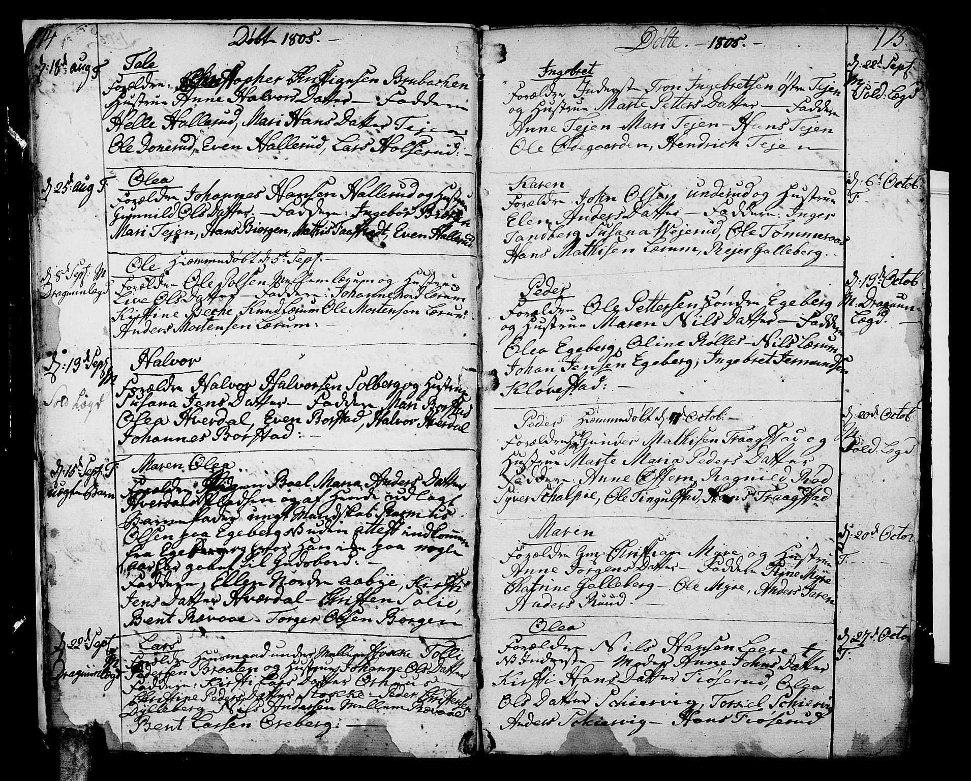 Sande Kirkebøker, AV/SAKO-A-53/F/Fa/L0002: Parish register (official) no. 2, 1804-1814, p. 14-15