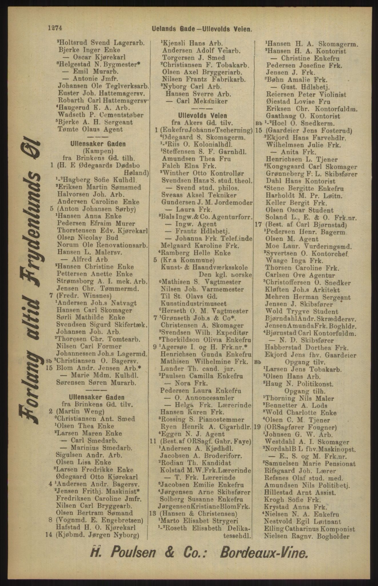 Kristiania/Oslo adressebok, PUBL/-, 1904, p. 1274