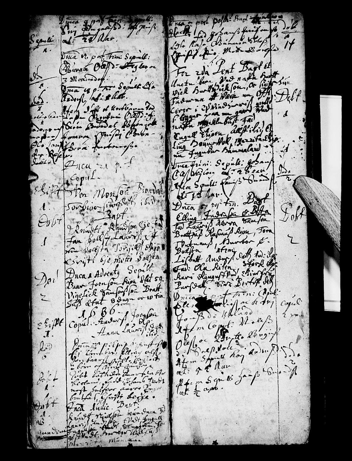 Os sokneprestembete, AV/SAB-A-99929: Parish register (official) no. A 3, 1669-1760, p. 14