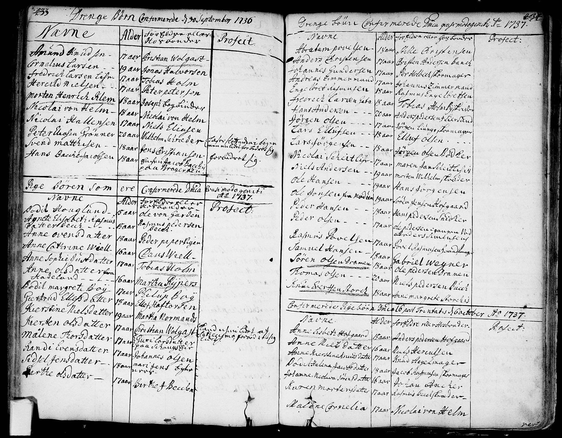 Bragernes kirkebøker, SAKO/A-6/F/Fa/L0004: Parish register (official) no. I 4, 1734-1759, p. 433-434