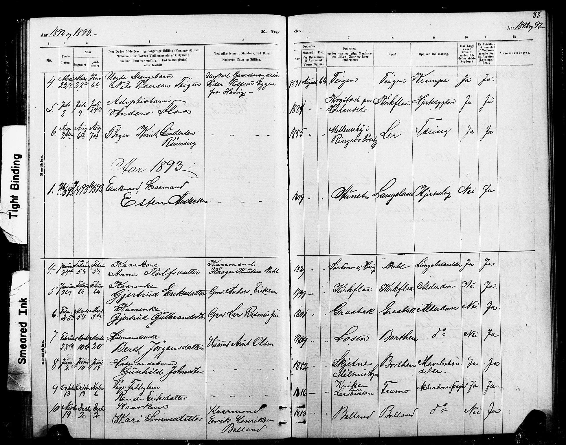 Ministerialprotokoller, klokkerbøker og fødselsregistre - Sør-Trøndelag, SAT/A-1456/693/L1123: Parish register (copy) no. 693C04, 1887-1910, p. 88