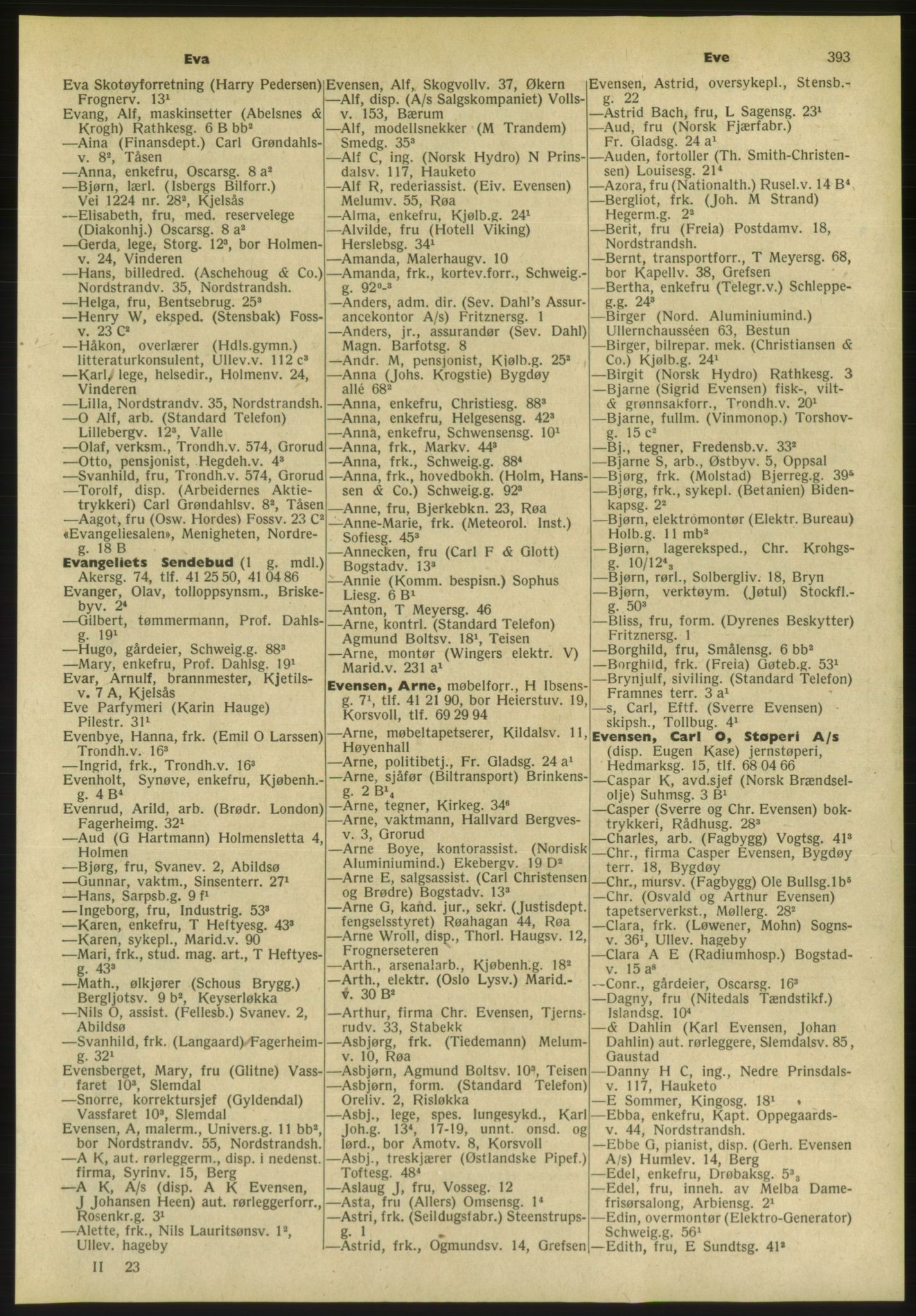 Kristiania/Oslo adressebok, PUBL/-, 1954, p. 393