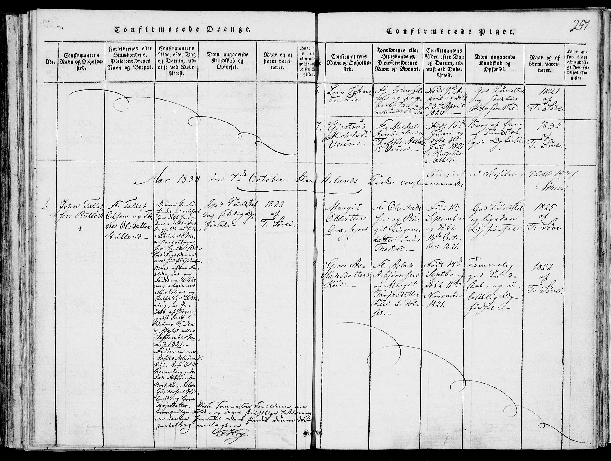 Fyresdal kirkebøker, SAKO/A-263/F/Fb/L0001: Parish register (official) no. II 1, 1815-1854, p. 251