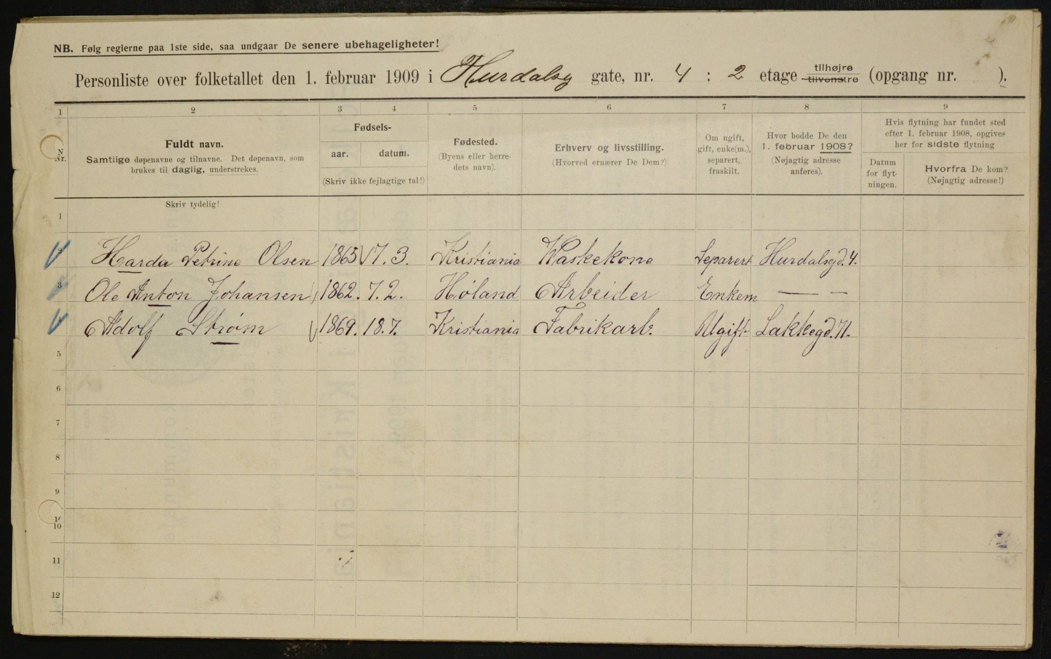 OBA, Municipal Census 1909 for Kristiania, 1909, p. 38388