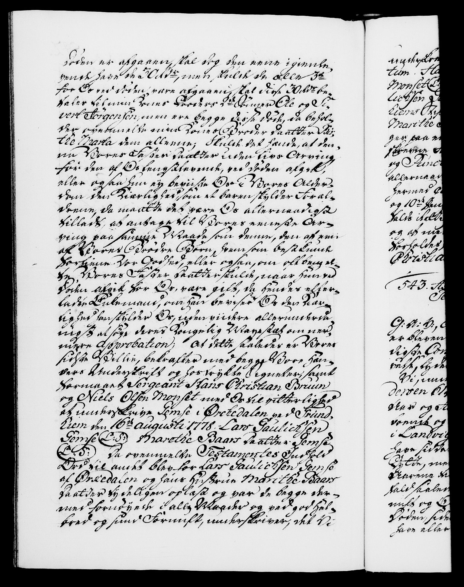 Danske Kanselli 1572-1799, AV/RA-EA-3023/F/Fc/Fca/Fcaa/L0047: Norske registre, 1776-1778, p. 892b