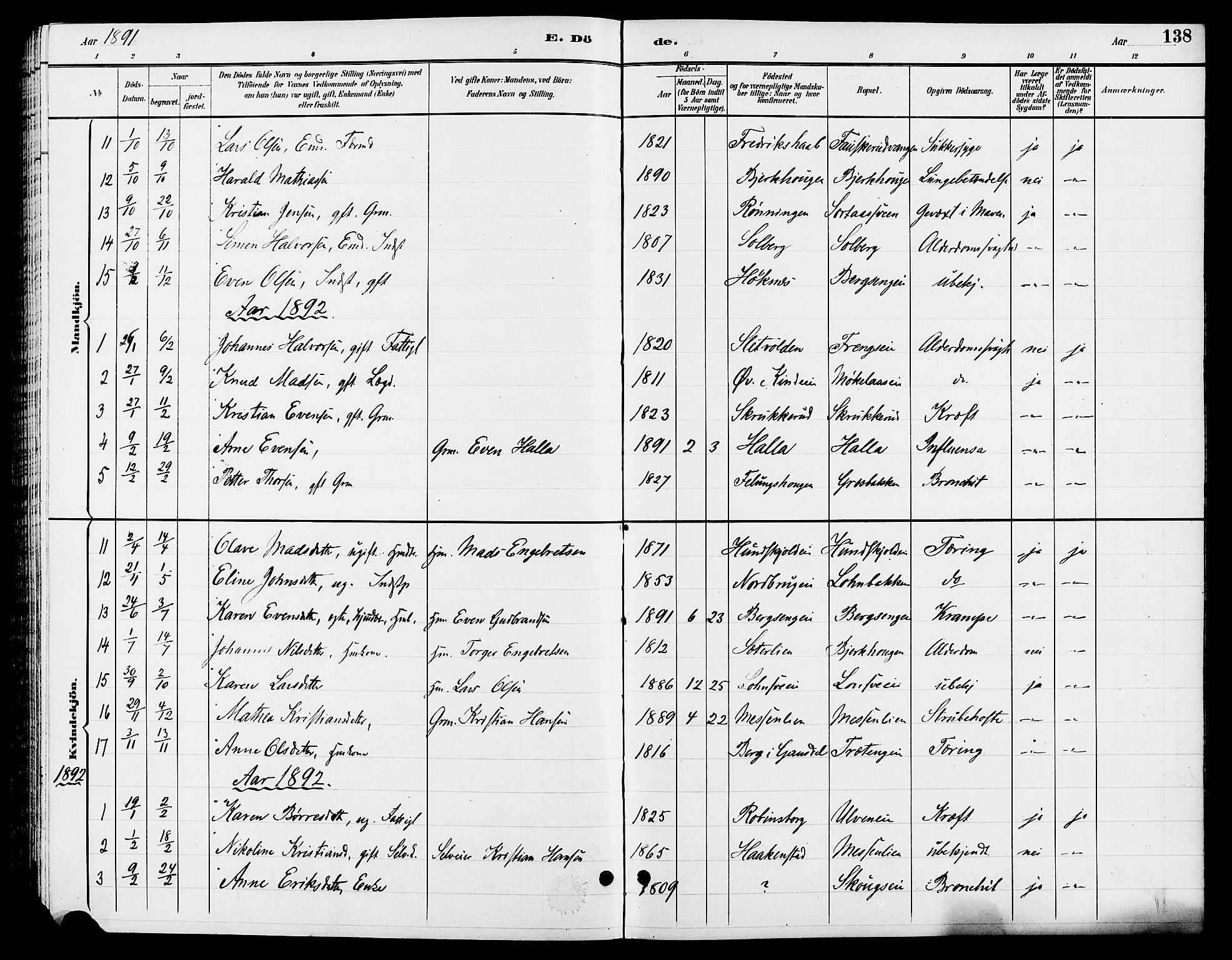 Ringsaker prestekontor, SAH/PREST-014/L/La/L0013: Parish register (copy) no. 13, 1891-1904, p. 138