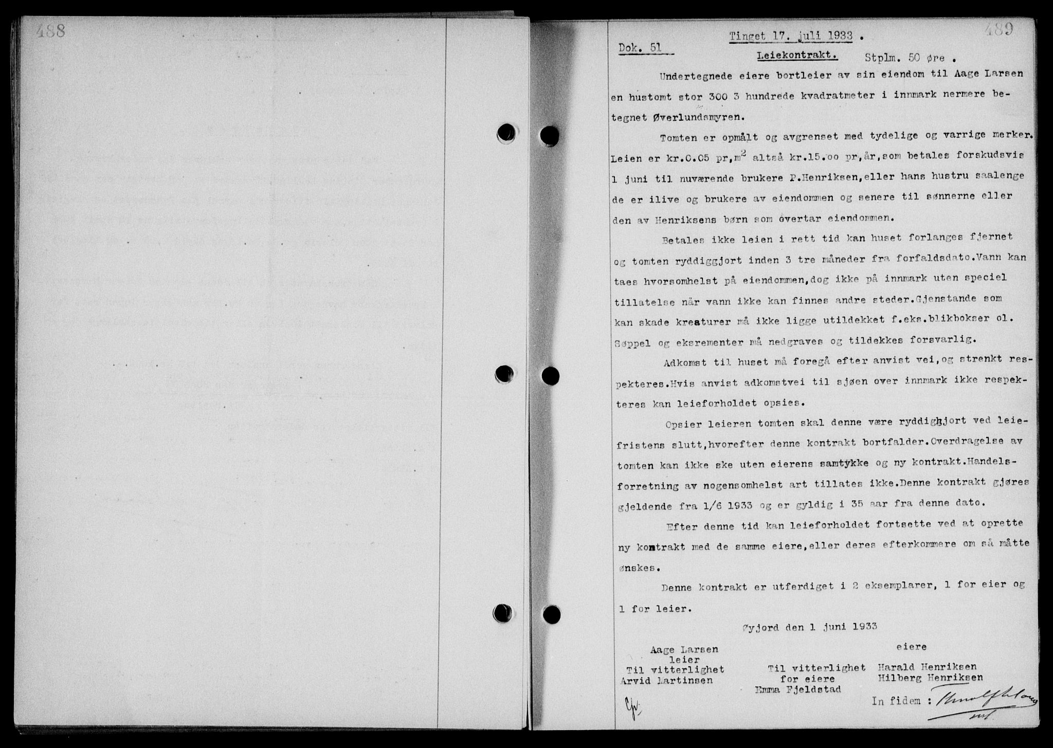 Steigen og Ofoten sorenskriveri, SAT/A-0030/1/2/2C/L0023/0002: Mortgage book no. 26-II og 27, 1933-1934, Deed date: 17.07.1933