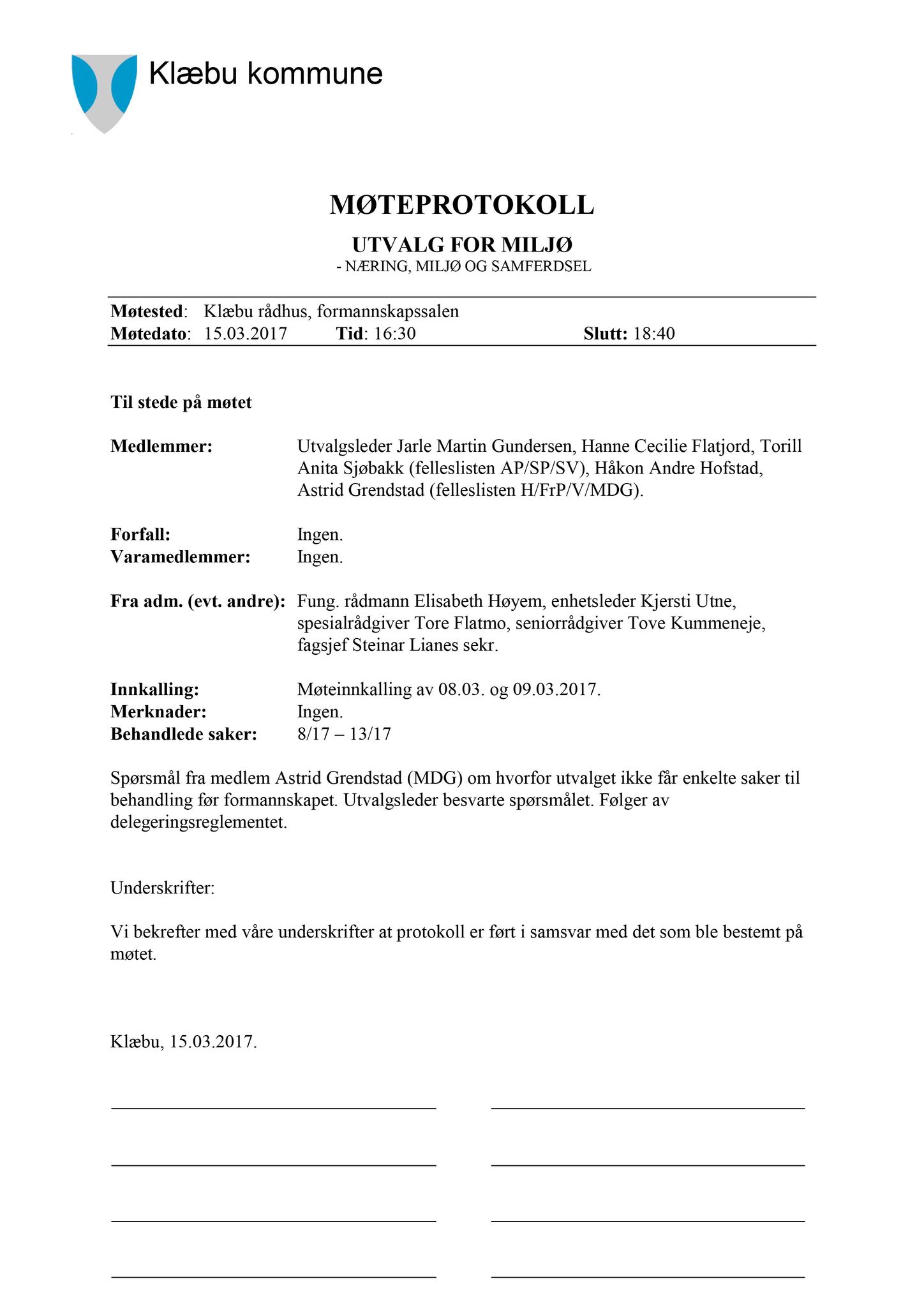 Klæbu Kommune, TRKO/KK/06-UM/L004: Utvalg for miljø - Møtedokumenter 2017, 2017, p. 513