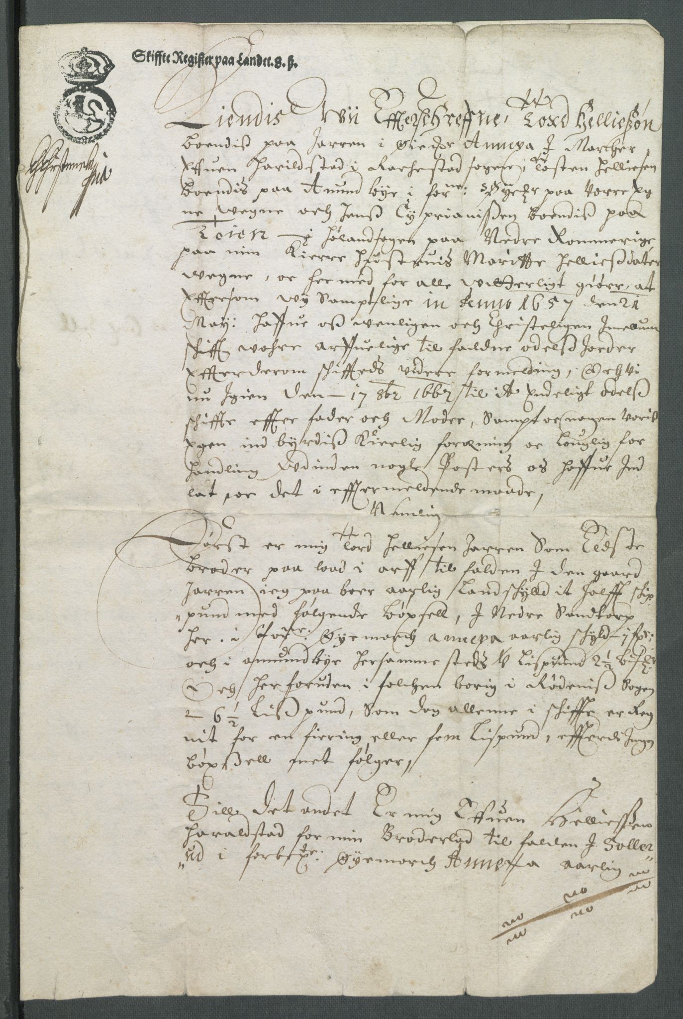 Riksarkivets diplomsamling, AV/RA-EA-5965/F02/L0169: Dokumenter, 1661-1663, p. 138