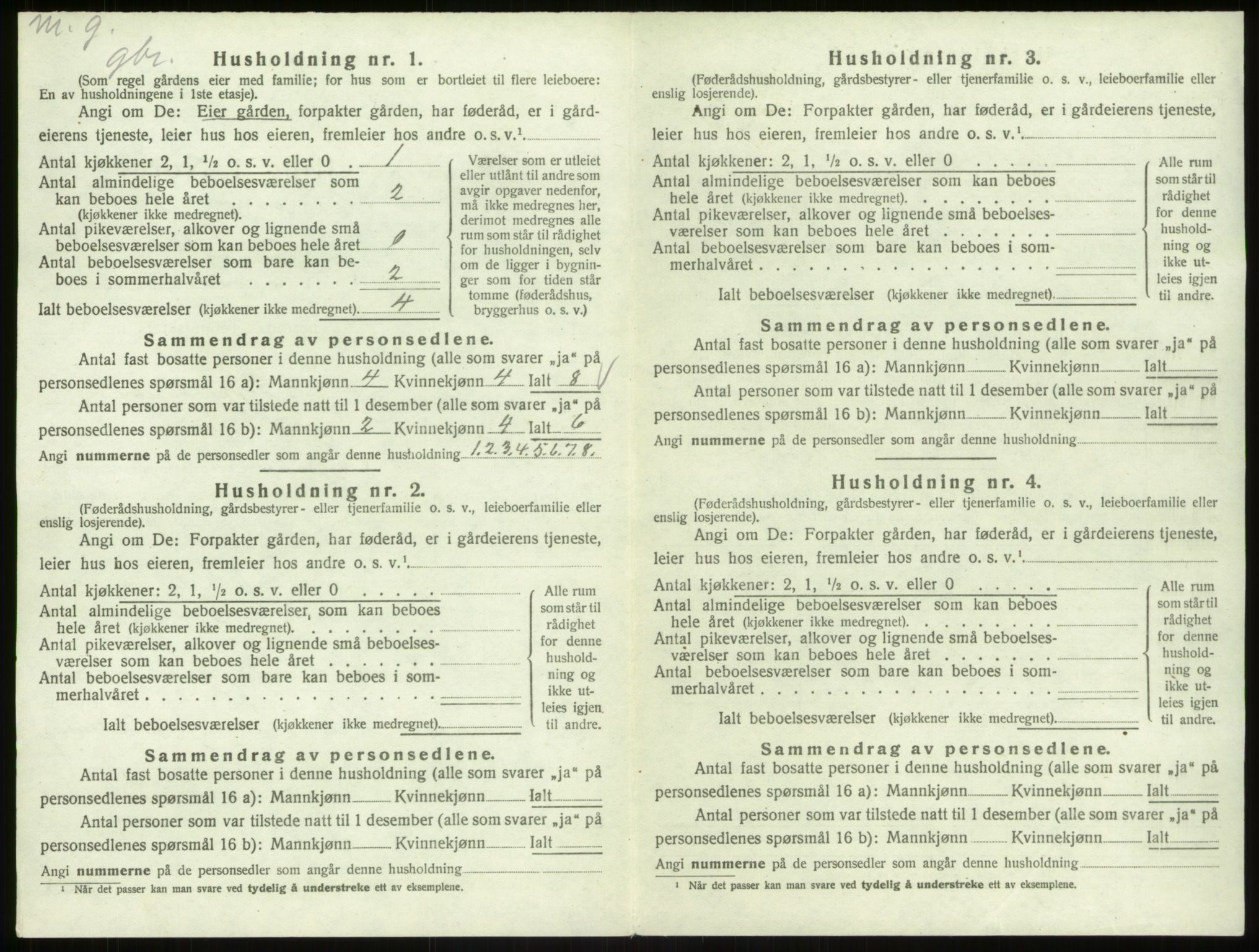 SAB, 1920 census for Åsane, 1920, p. 258