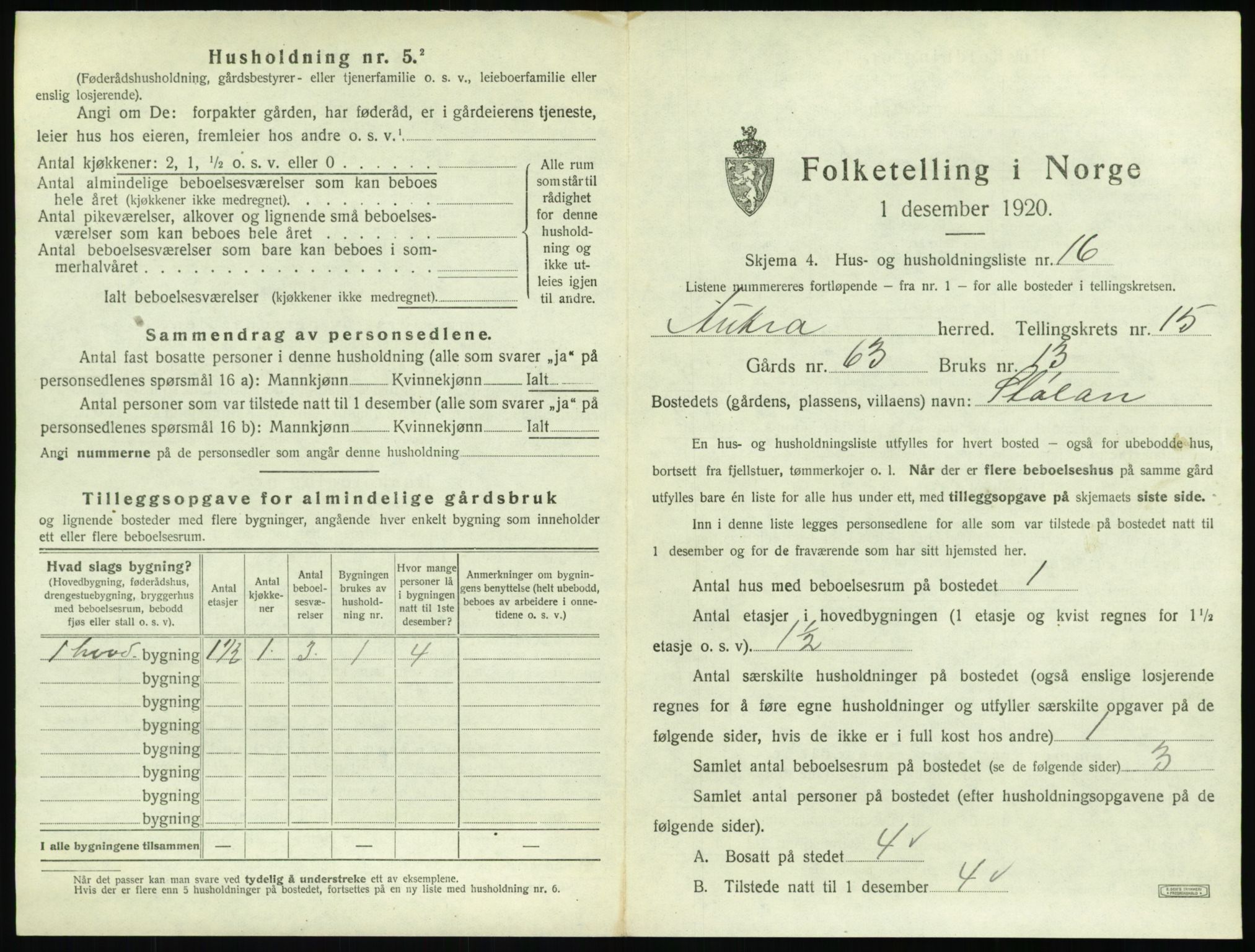 SAT, 1920 census for Aukra, 1920, p. 939