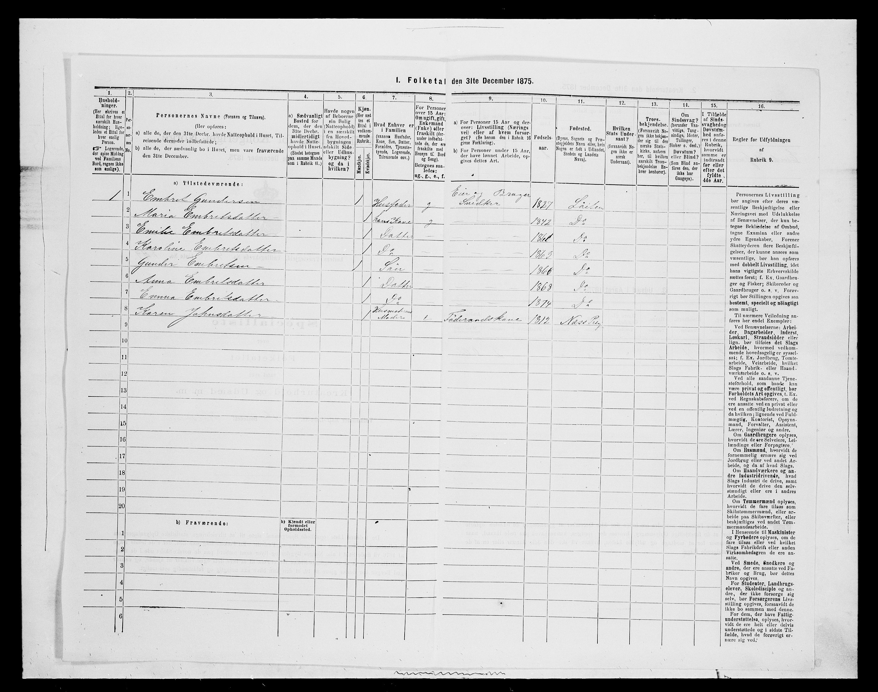 SAH, 1875 census for 0415P Løten, 1875, p. 930