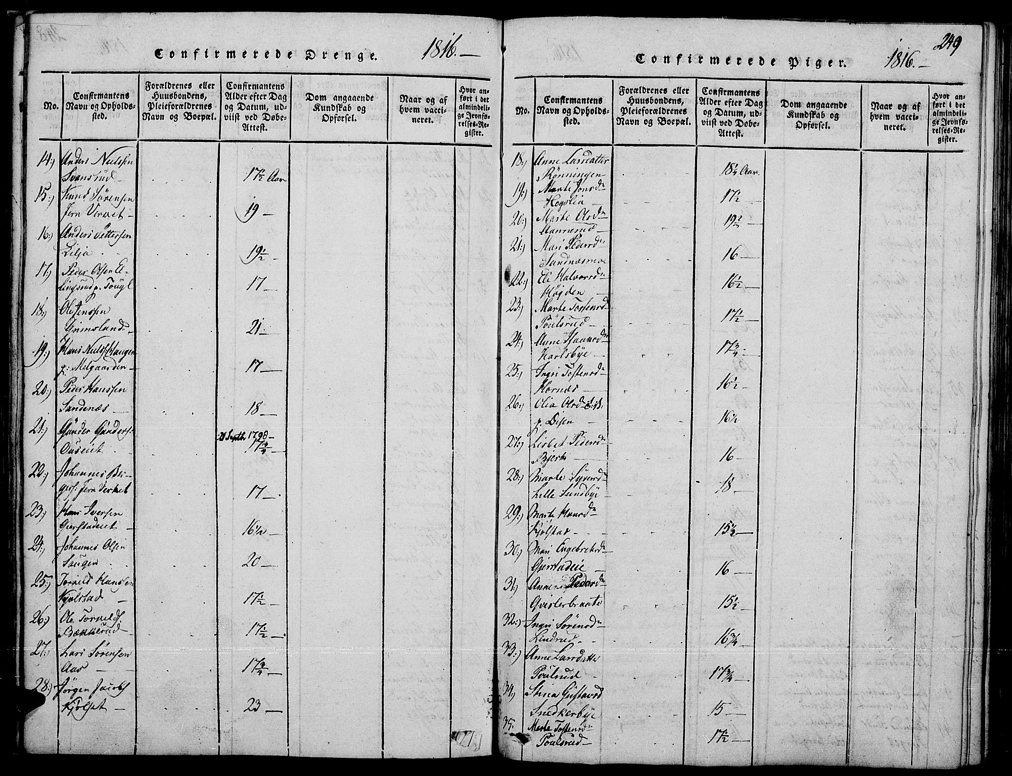 Strøm-Odalen prestekontor, AV/SAH-PREST-028/H/Ha/Haa/L0006: Parish register (official) no. 6, 1814-1850, p. 249