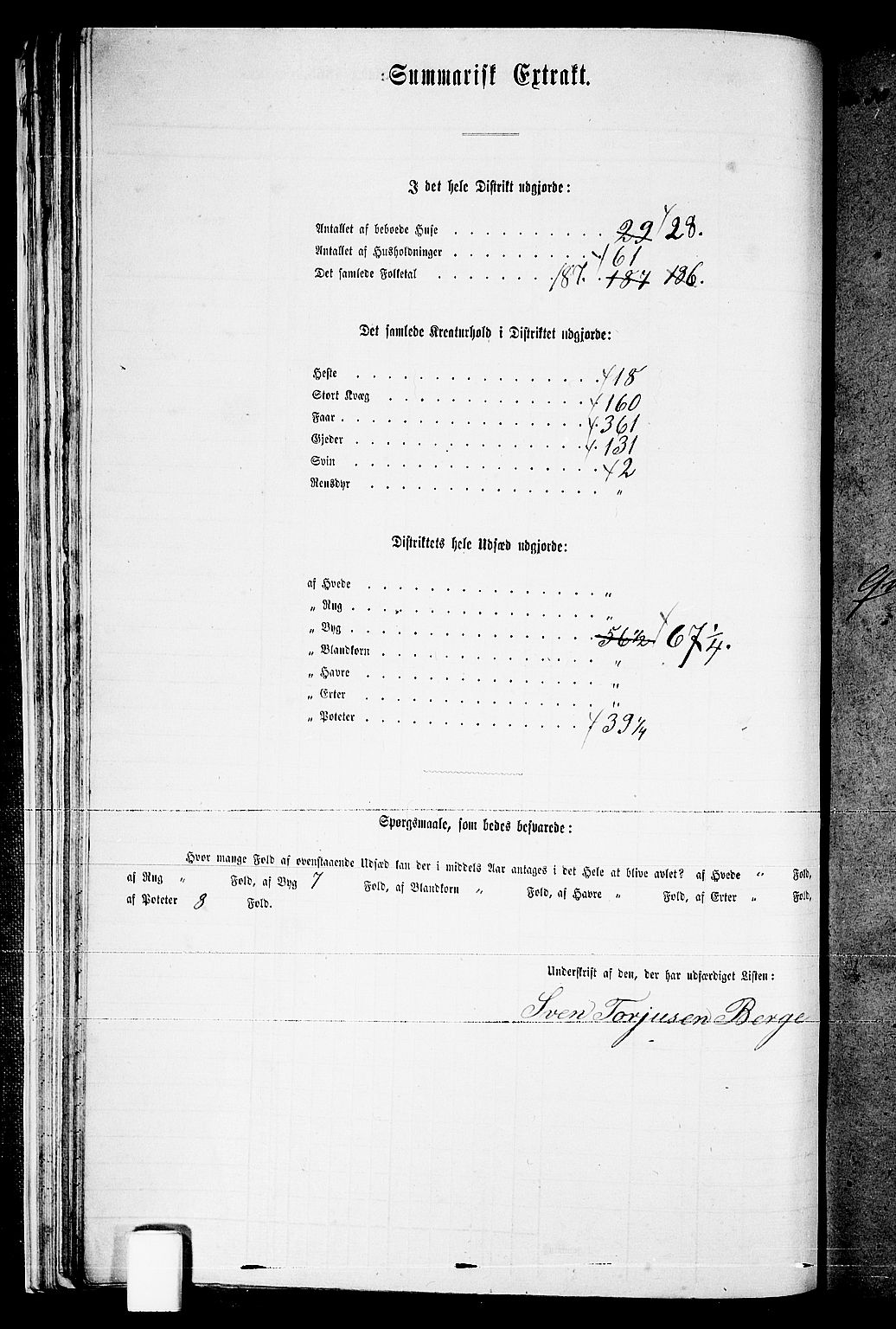 RA, 1865 census for Valle, 1865, p. 37