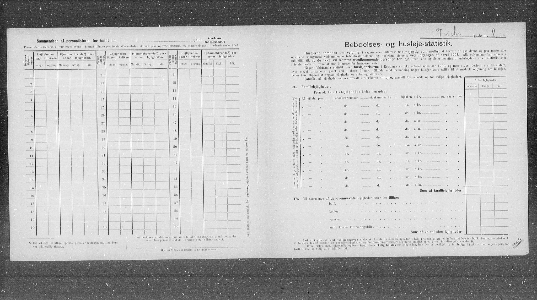 OBA, Municipal Census 1905 for Kristiania, 1905, p. 13834