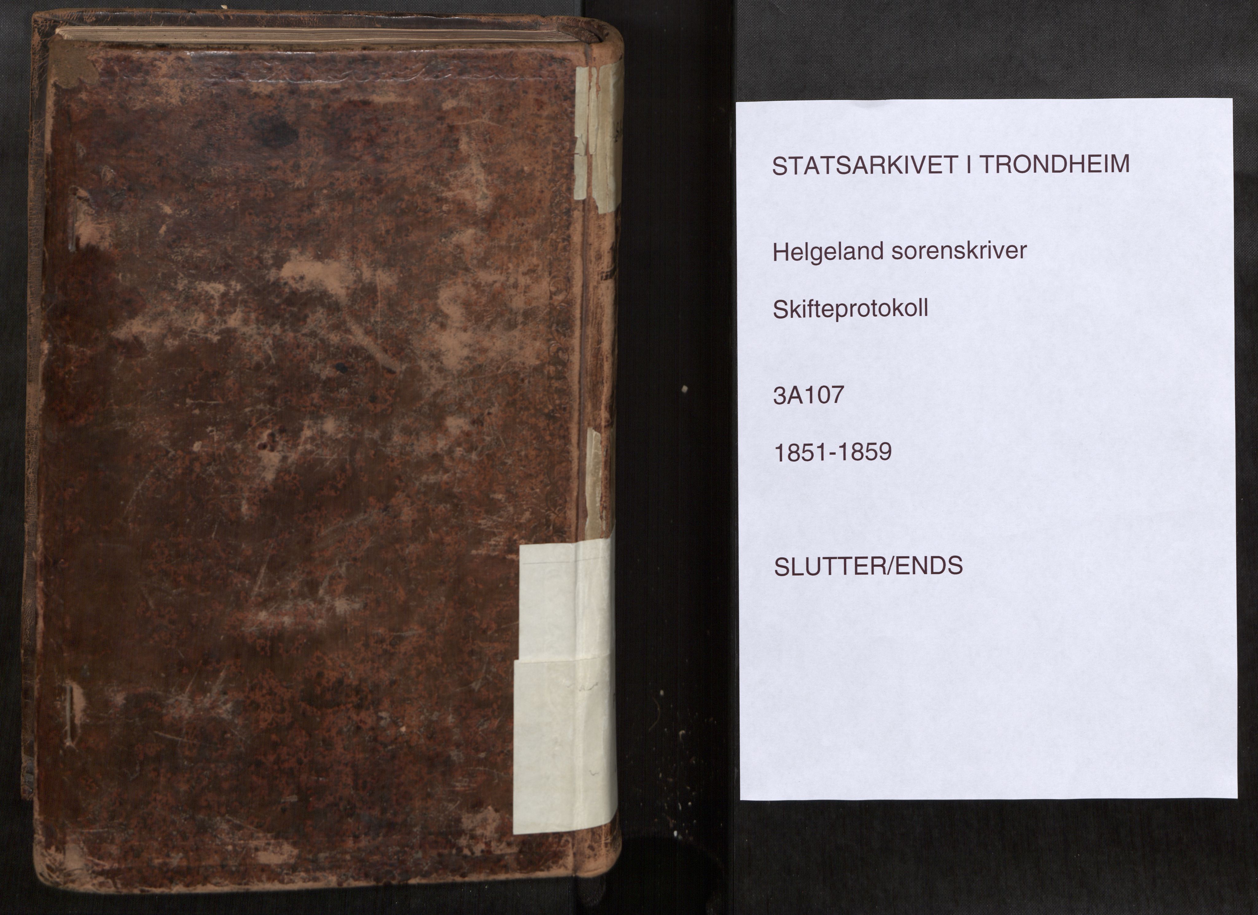 Helgeland sorenskriveri, SAT/A-0004/3/3A/L0107: Skifteprotokoll 52, 1851-1859