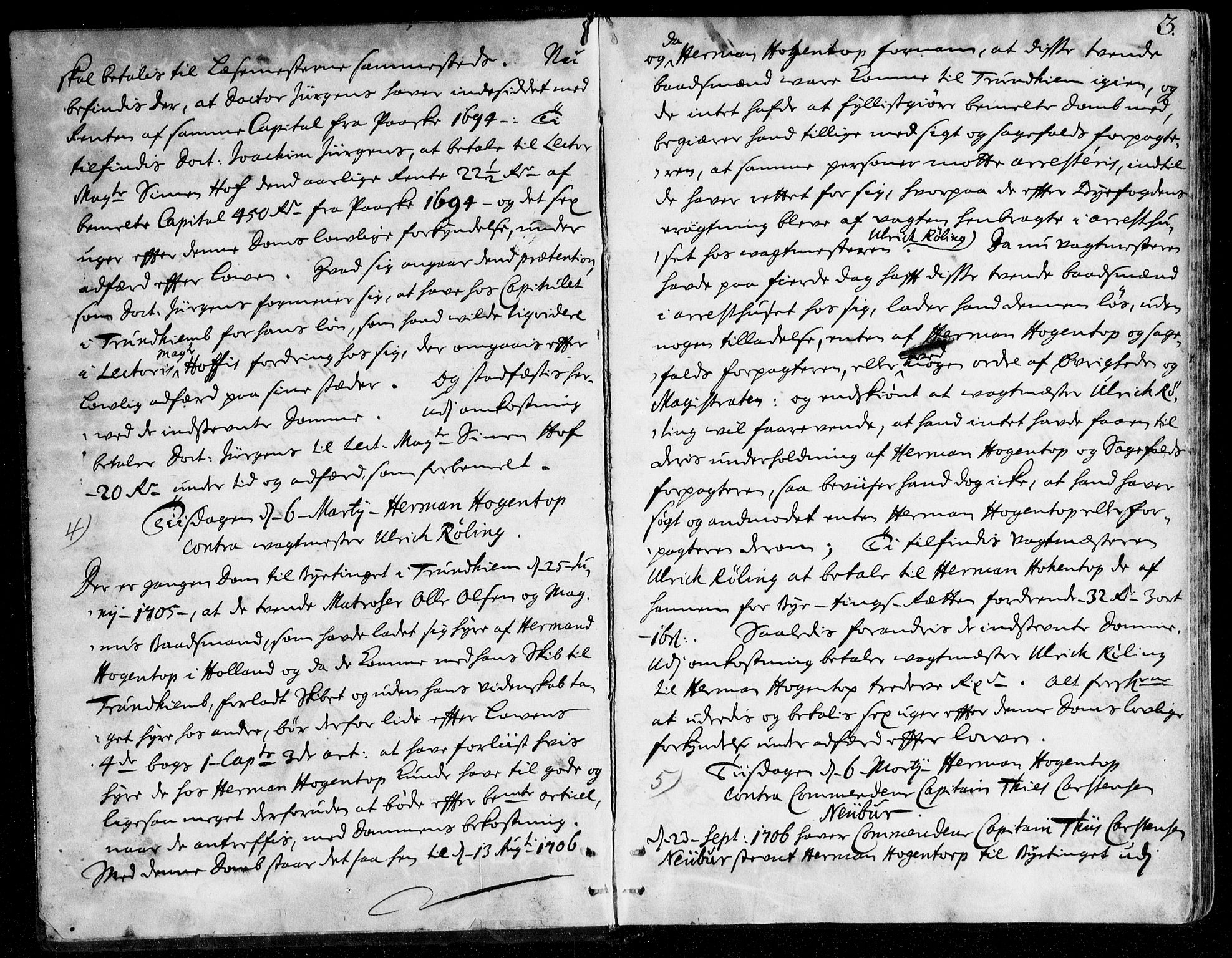 Overhoffretten 1667-1797, AV/RA-EA-2884/Aa/L0038: Avsiktsprotokoll, 1708, p. 2b-3a
