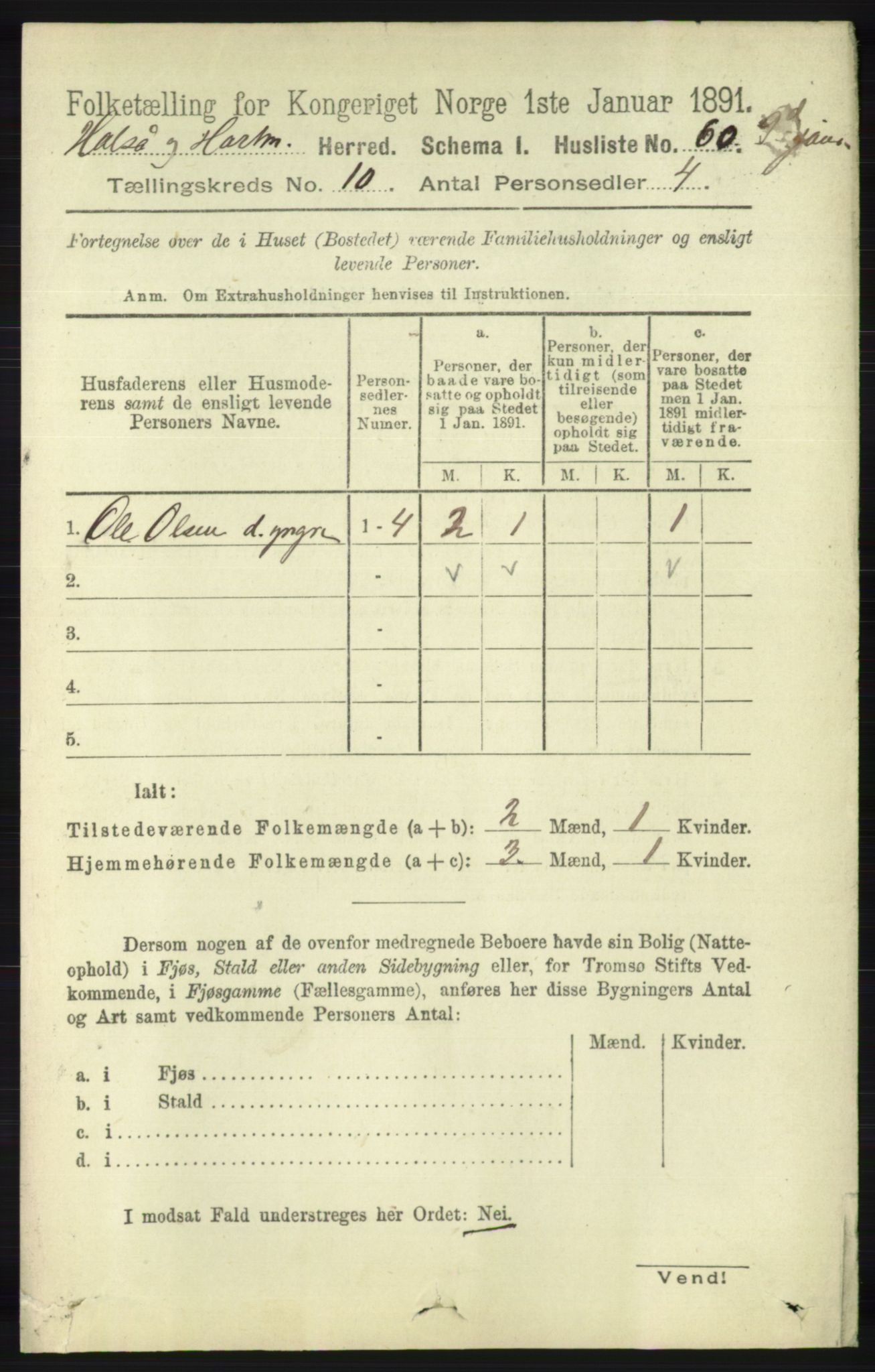 RA, 1891 census for 1019 Halse og Harkmark, 1891, p. 3763