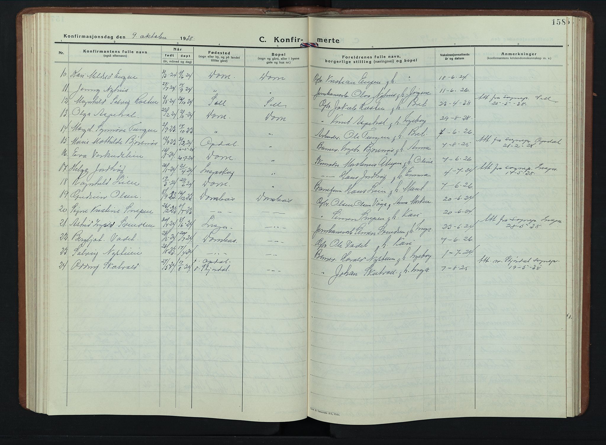 Dovre prestekontor, AV/SAH-PREST-066/H/Ha/Hab/L0004: Parish register (copy) no. 4, 1926-1949, p. 158