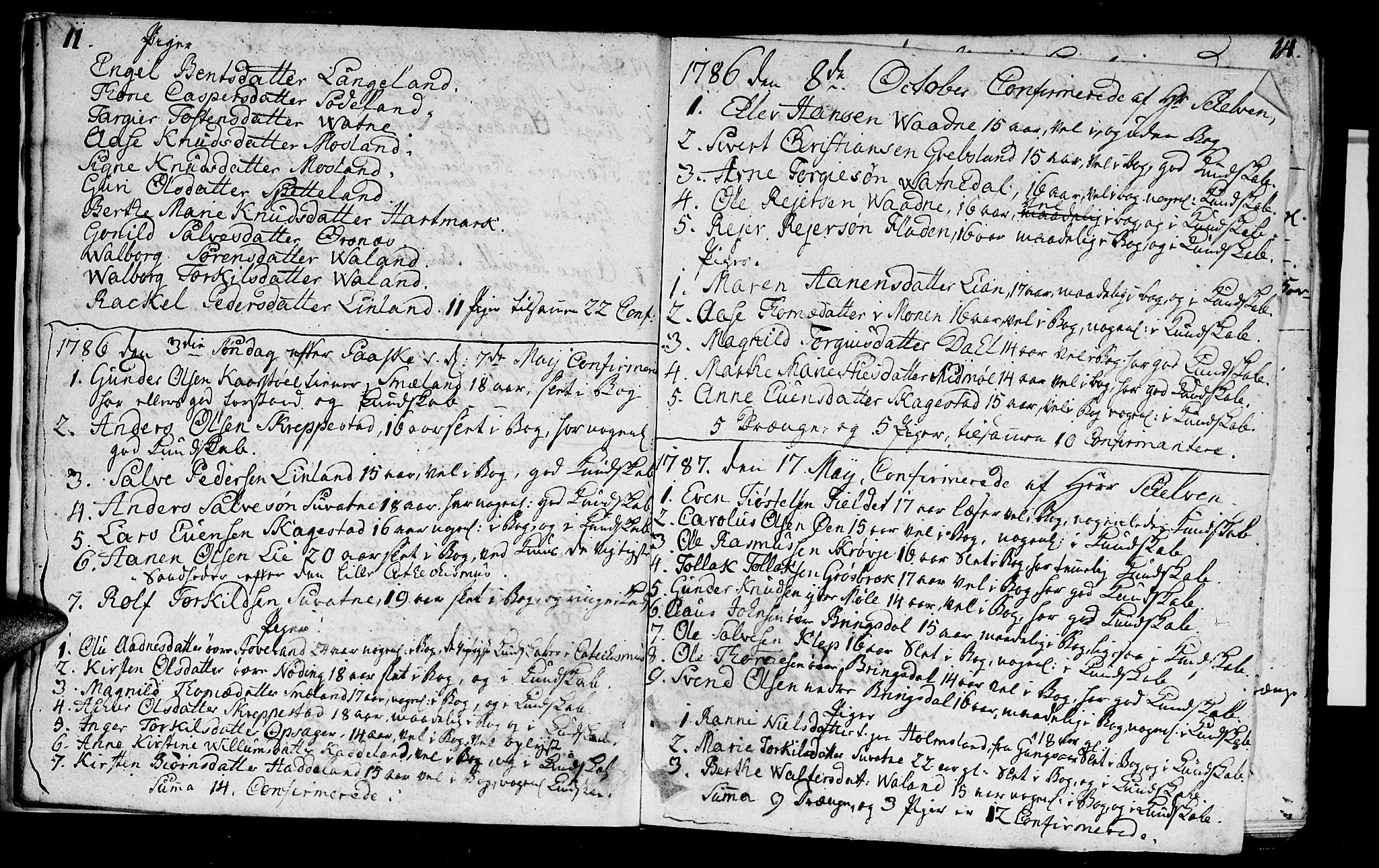 Holum sokneprestkontor, SAK/1111-0022/F/Fa/Faa/L0003: Parish register (official) no. A 3, 1780-1821, p. 11-12