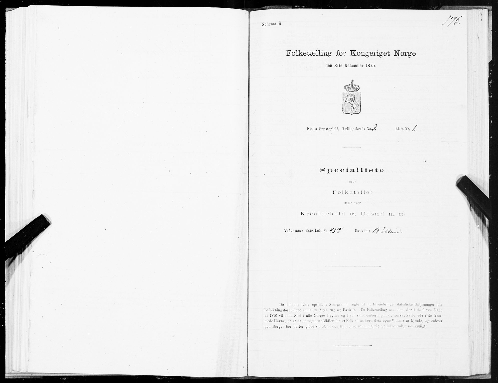 SAT, 1875 census for 1662P Klæbu, 1875, p. 1175