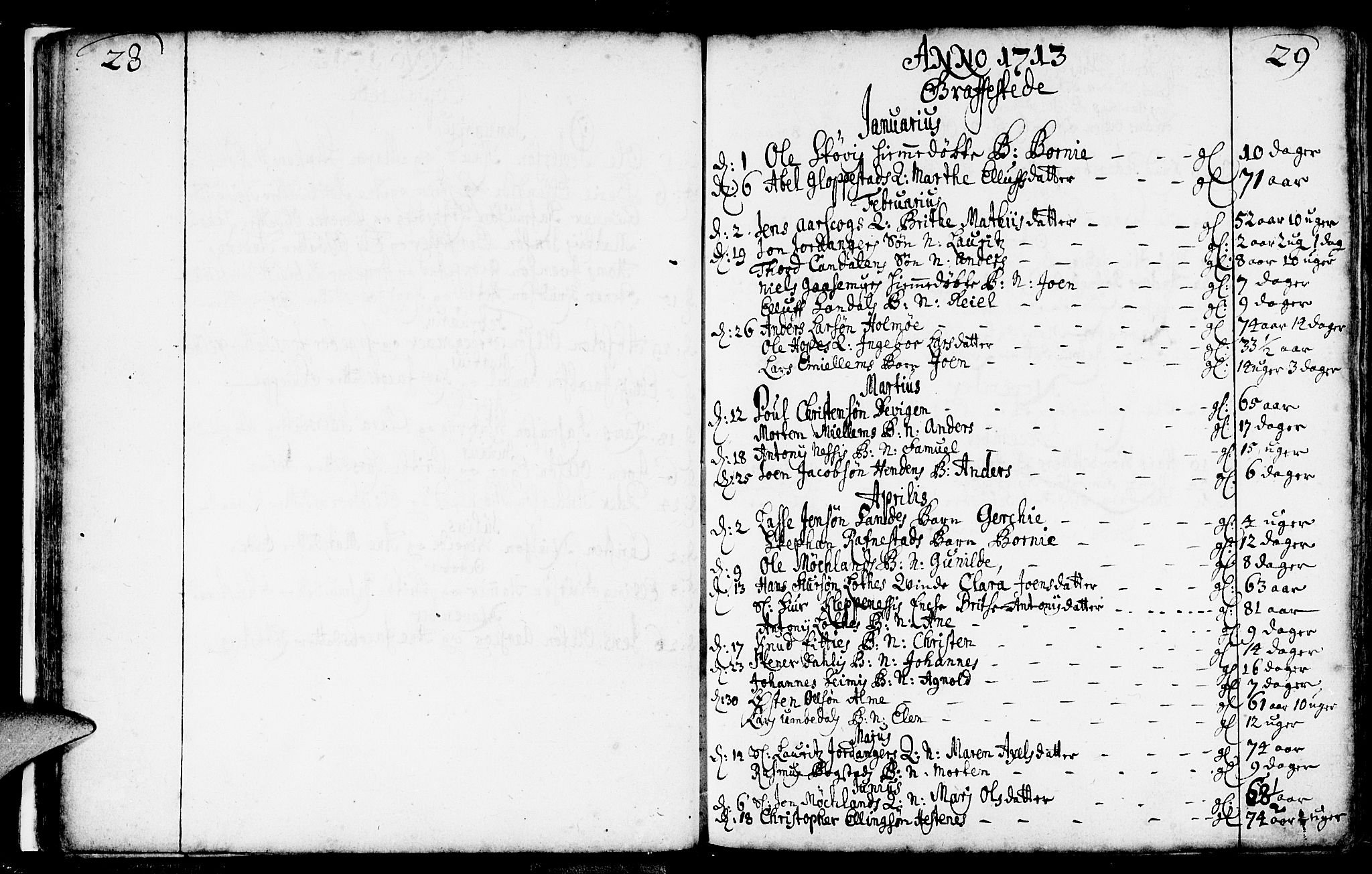 Gloppen sokneprestembete, AV/SAB-A-80101/H/Haa/Haaa/L0002: Parish register (official) no. A 2, 1712-1735, p. 28-29