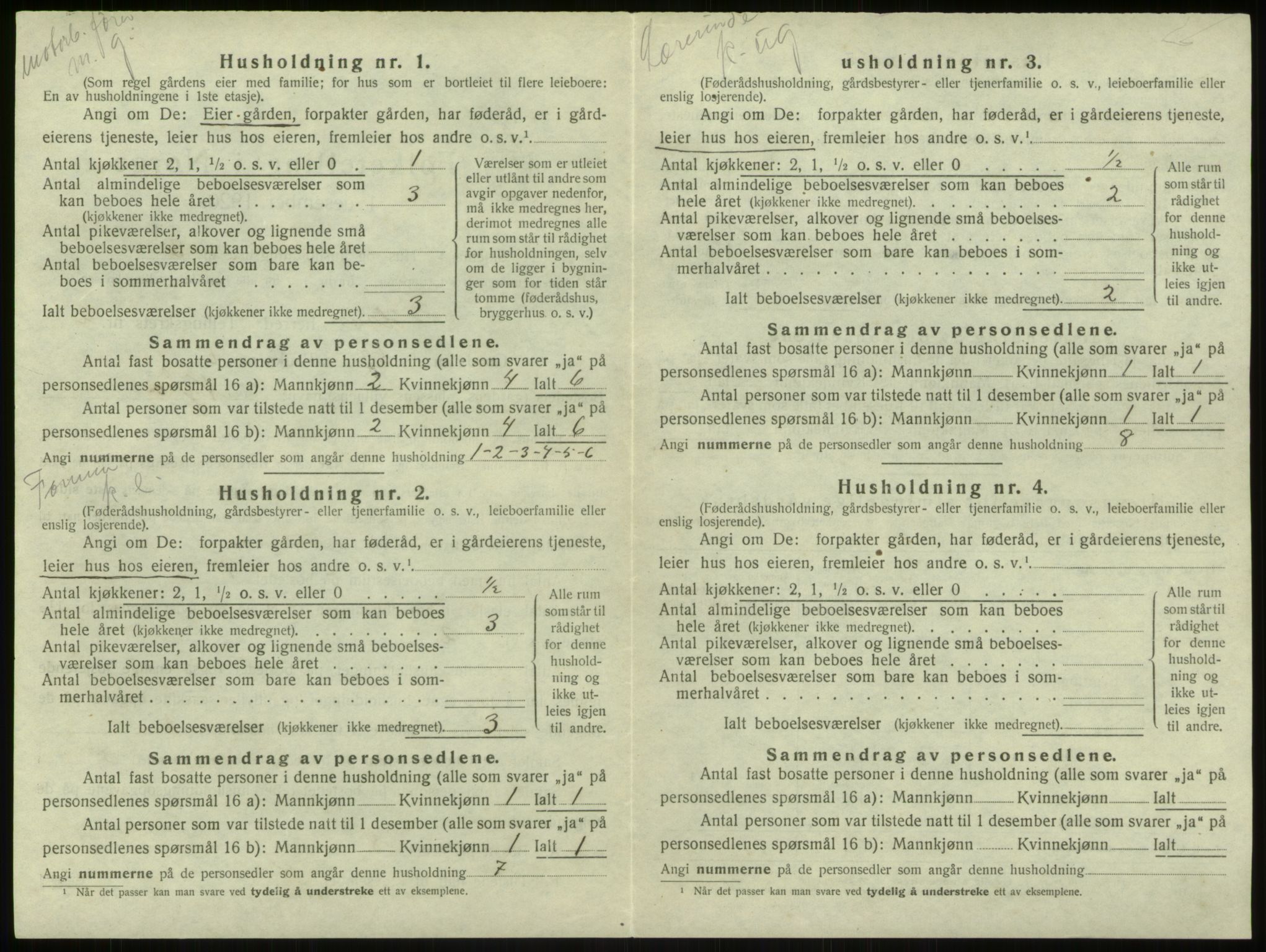 SAB, 1920 census for Haus, 1920, p. 123