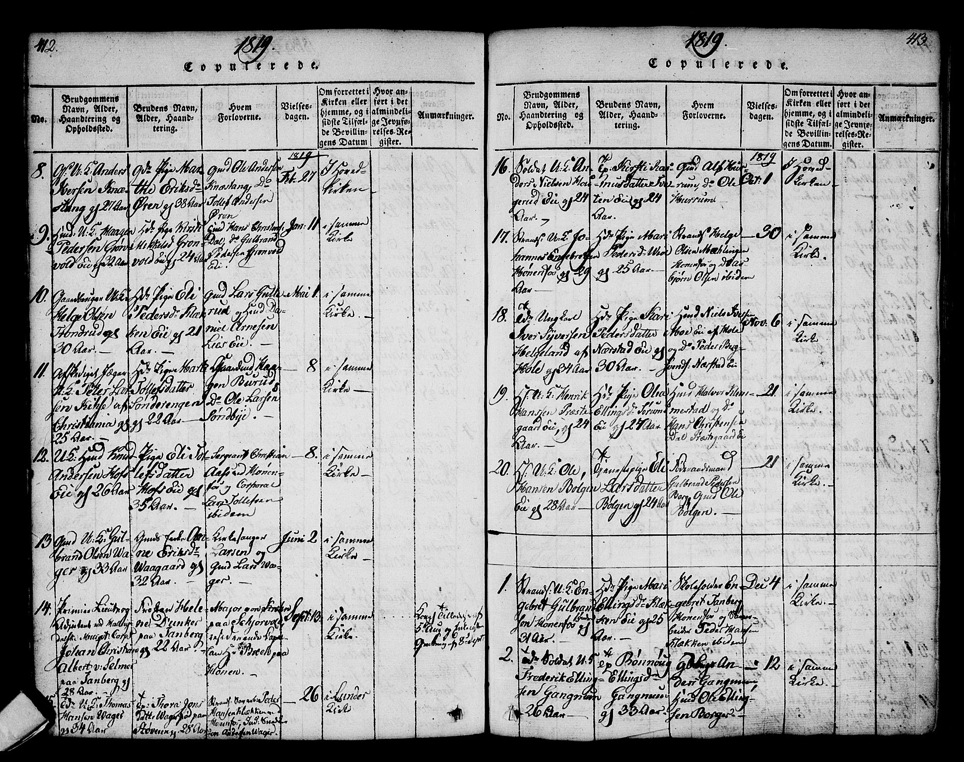 Norderhov kirkebøker, AV/SAKO-A-237/G/Ga/L0002: Parish register (copy) no. I 2, 1814-1867, p. 412-413