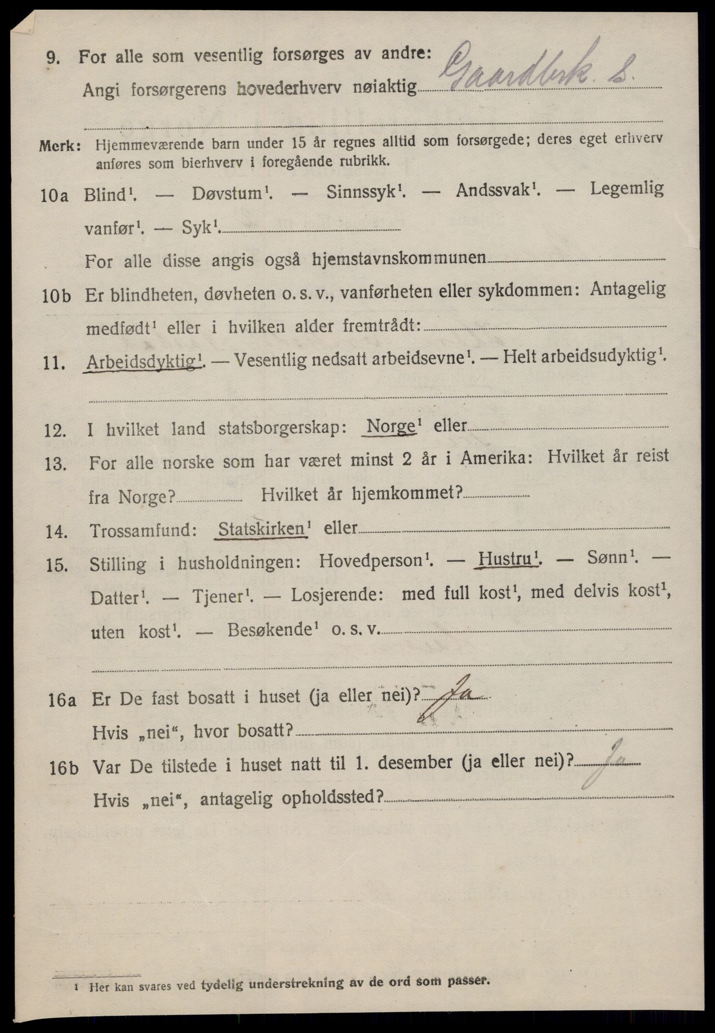 SAT, 1920 census for Straumsnes, 1920, p. 858