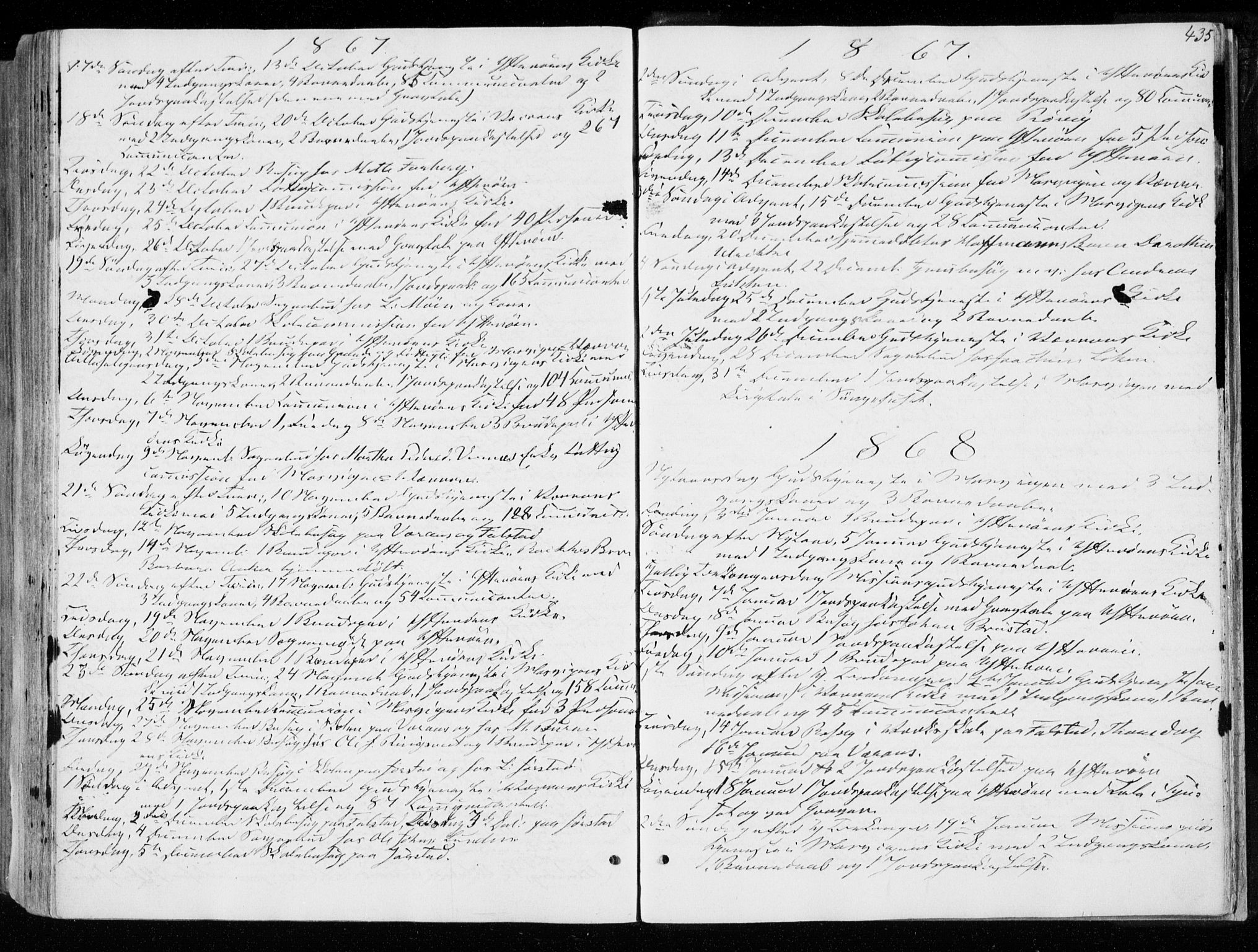 Ministerialprotokoller, klokkerbøker og fødselsregistre - Nord-Trøndelag, SAT/A-1458/722/L0218: Parish register (official) no. 722A05, 1843-1868, p. 435