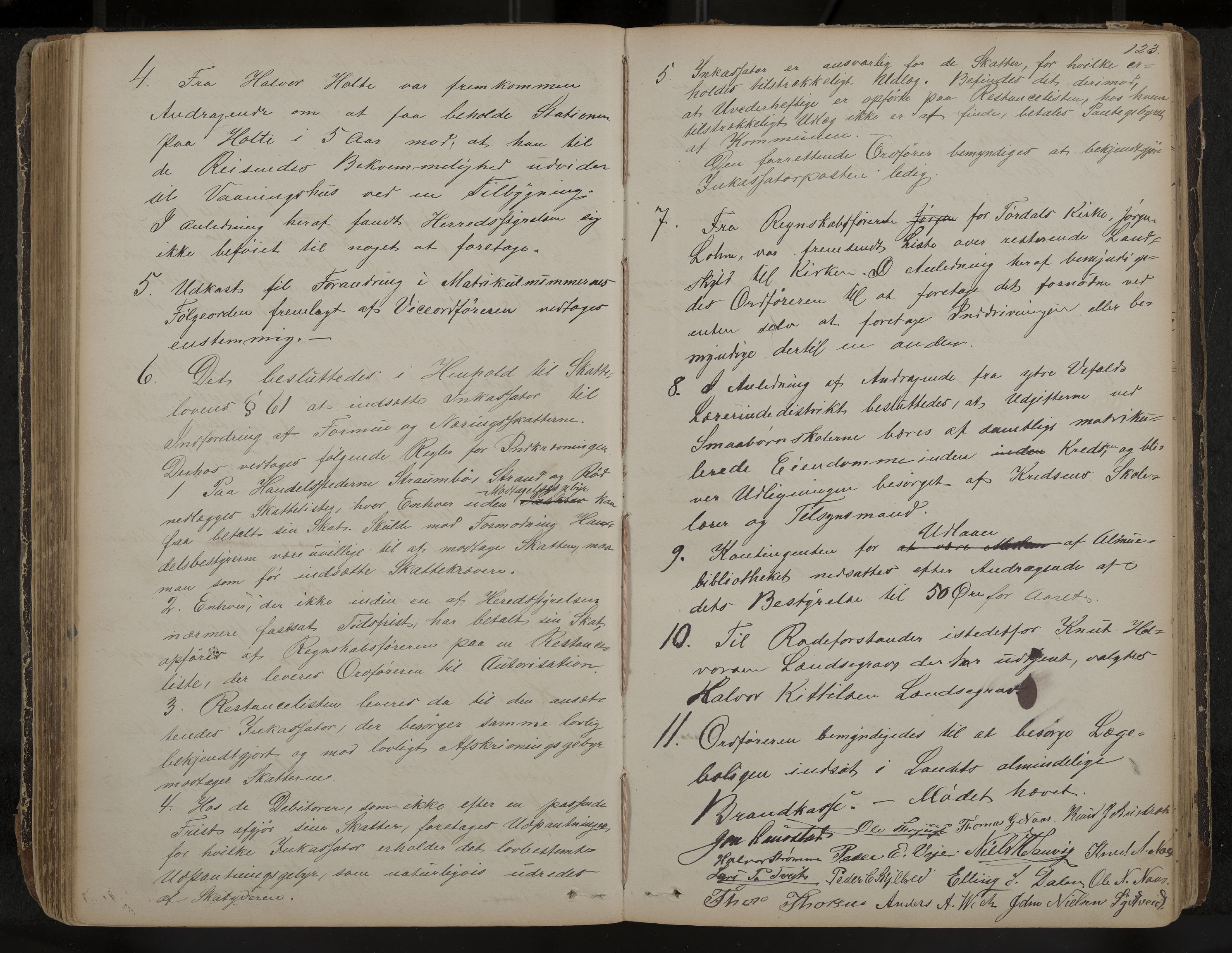 Drangedal formannskap og sentraladministrasjon, IKAK/0817021/A/L0002: Møtebok, 1870-1892, p. 123