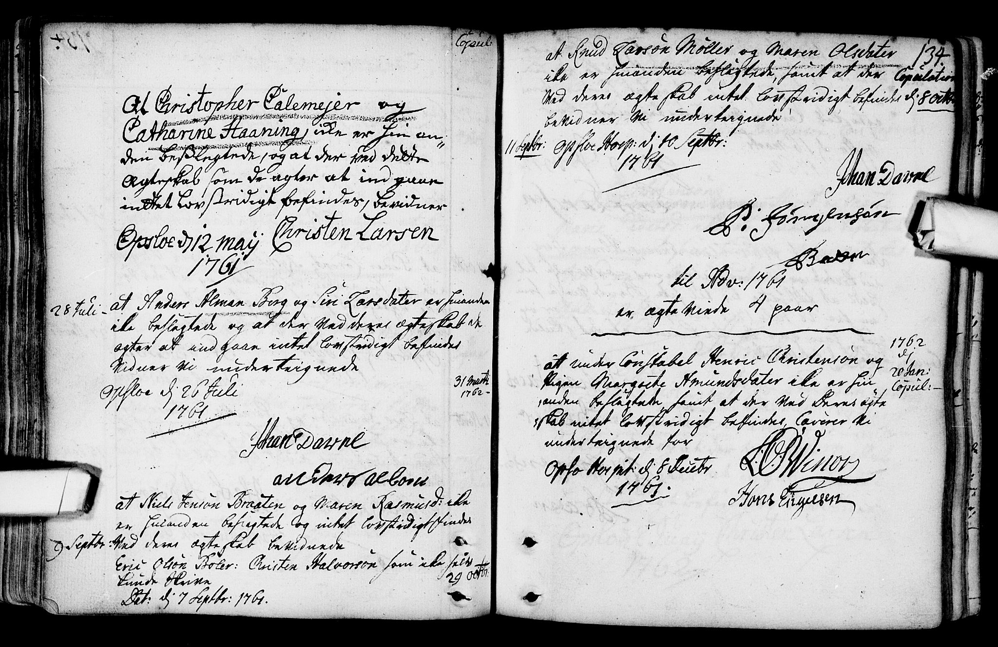 Gamlebyen prestekontor Kirkebøker, SAO/A-10884/F/Fa/L0001: Parish register (official) no. 1, 1734-1818, p. 134