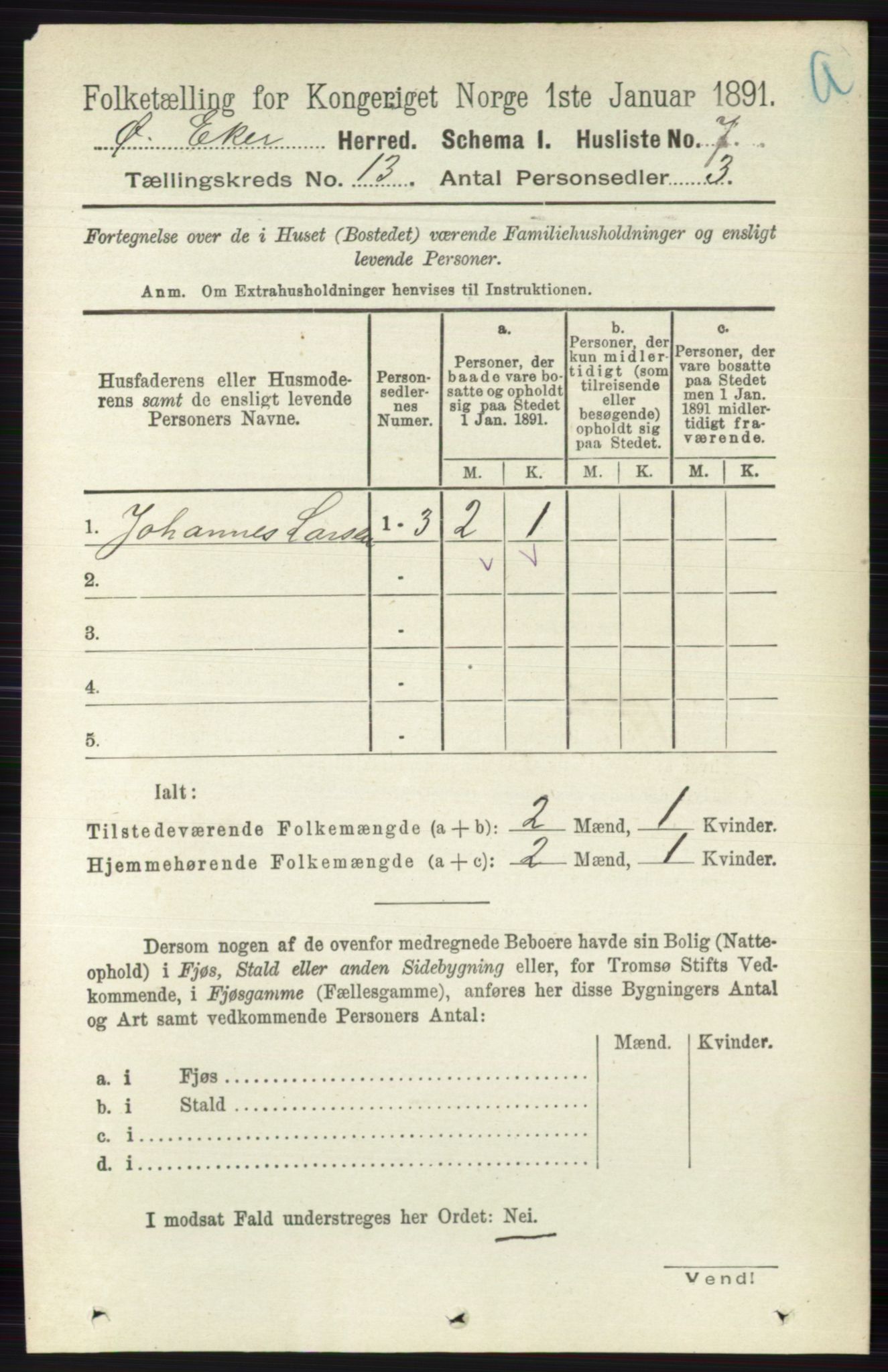 RA, 1891 census for 0624 Øvre Eiker, 1891, p. 5786