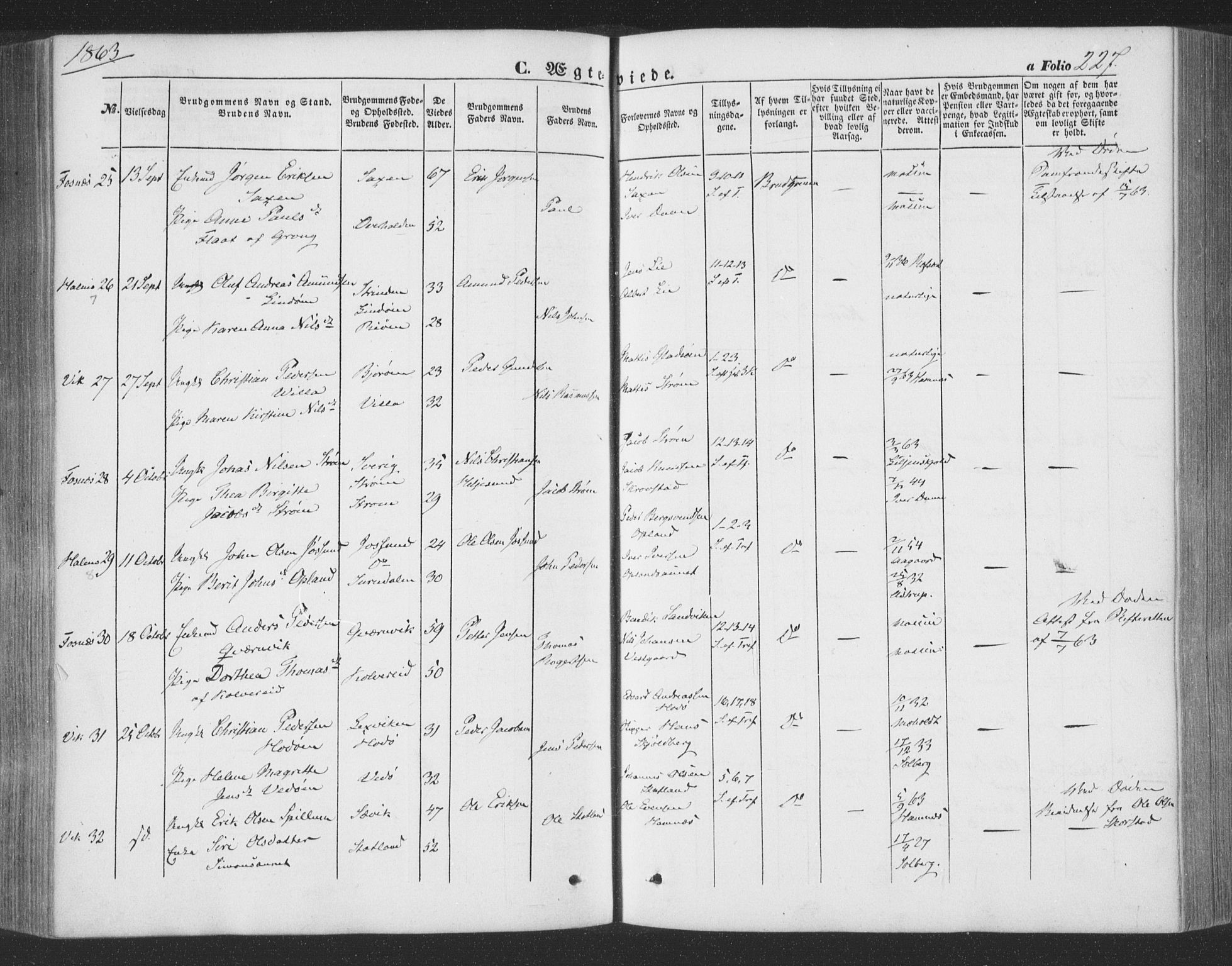 Ministerialprotokoller, klokkerbøker og fødselsregistre - Nord-Trøndelag, SAT/A-1458/773/L0615: Parish register (official) no. 773A06, 1857-1870, p. 227